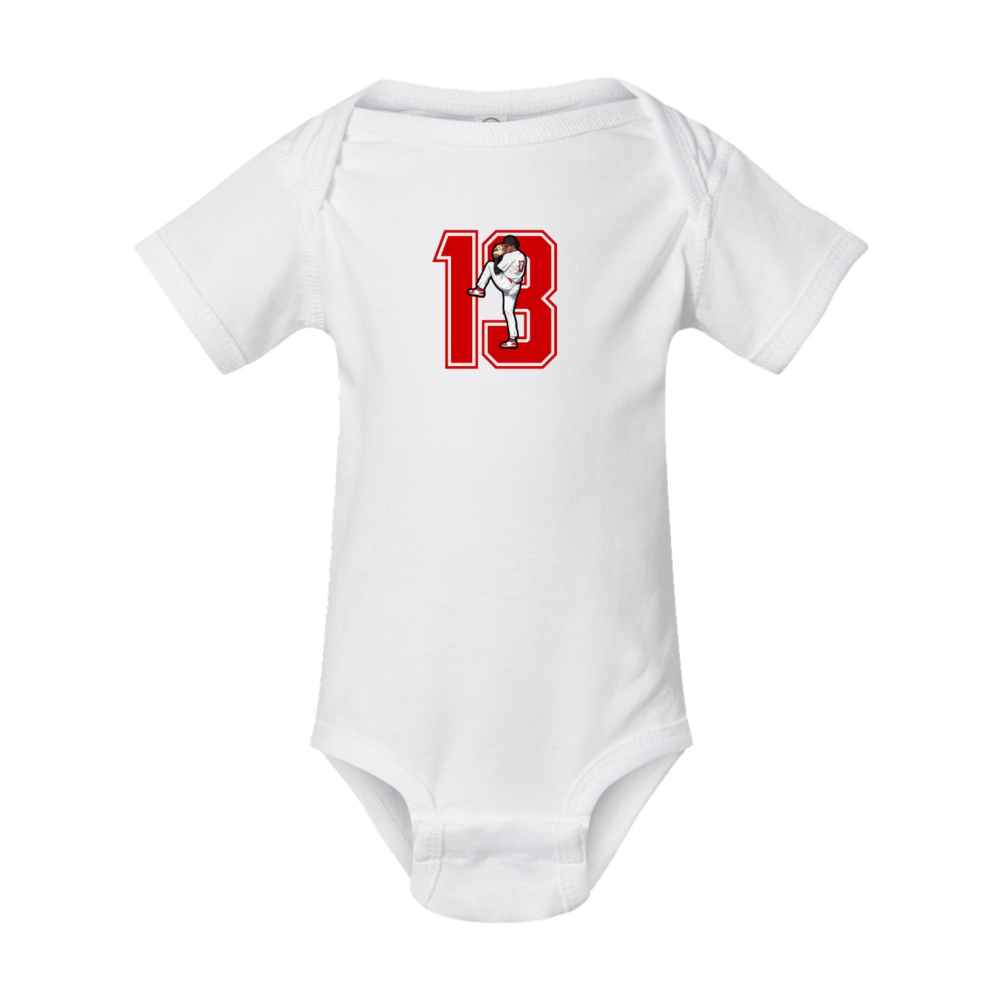 Baby Onesie — Number in White
