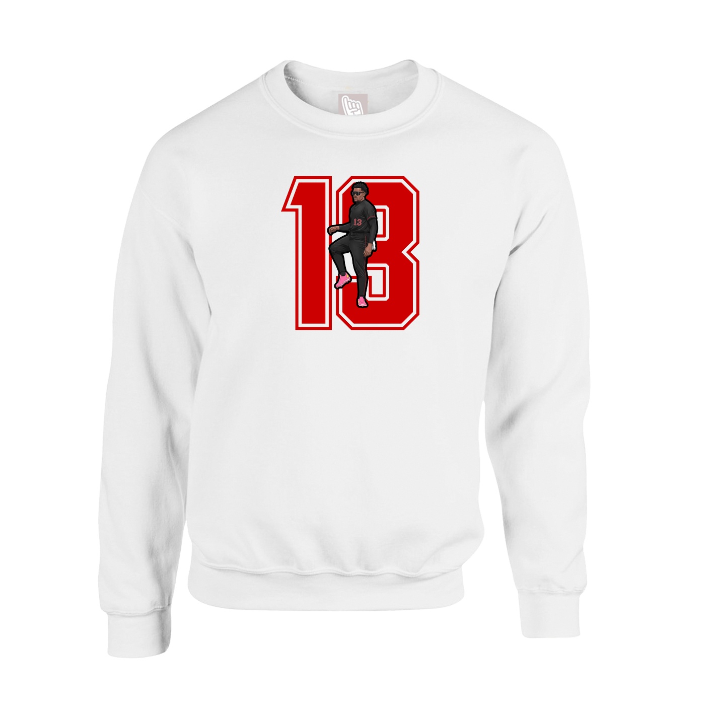 Fleece Crew — Number in White