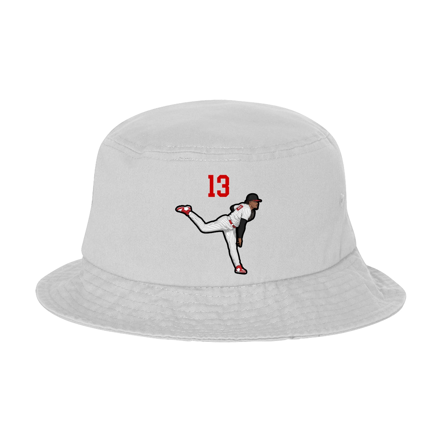 Bucket Cap — Number Top in White