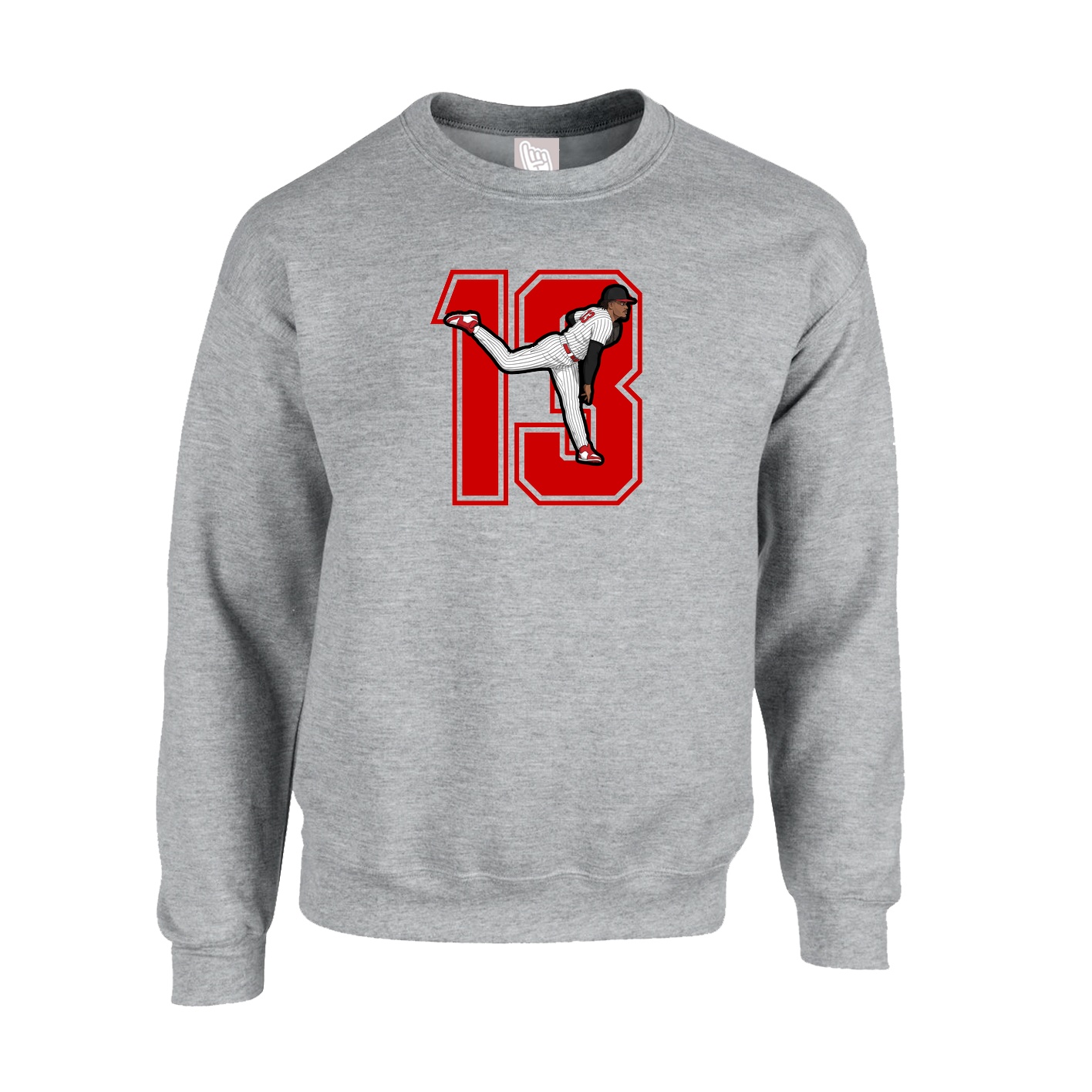 Fleece Crew — Number in Grey