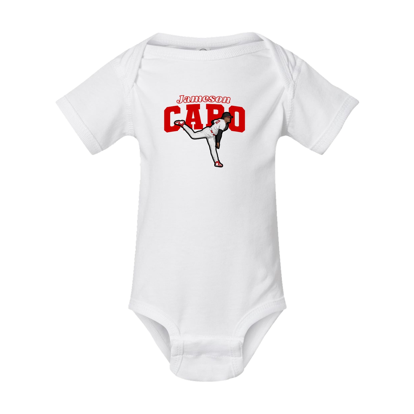 Baby Onesie — Name Arch in White