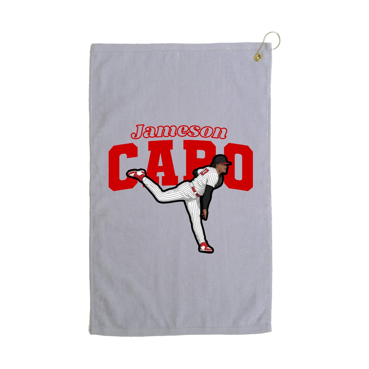 Golf Towel — Name Arch in Grey