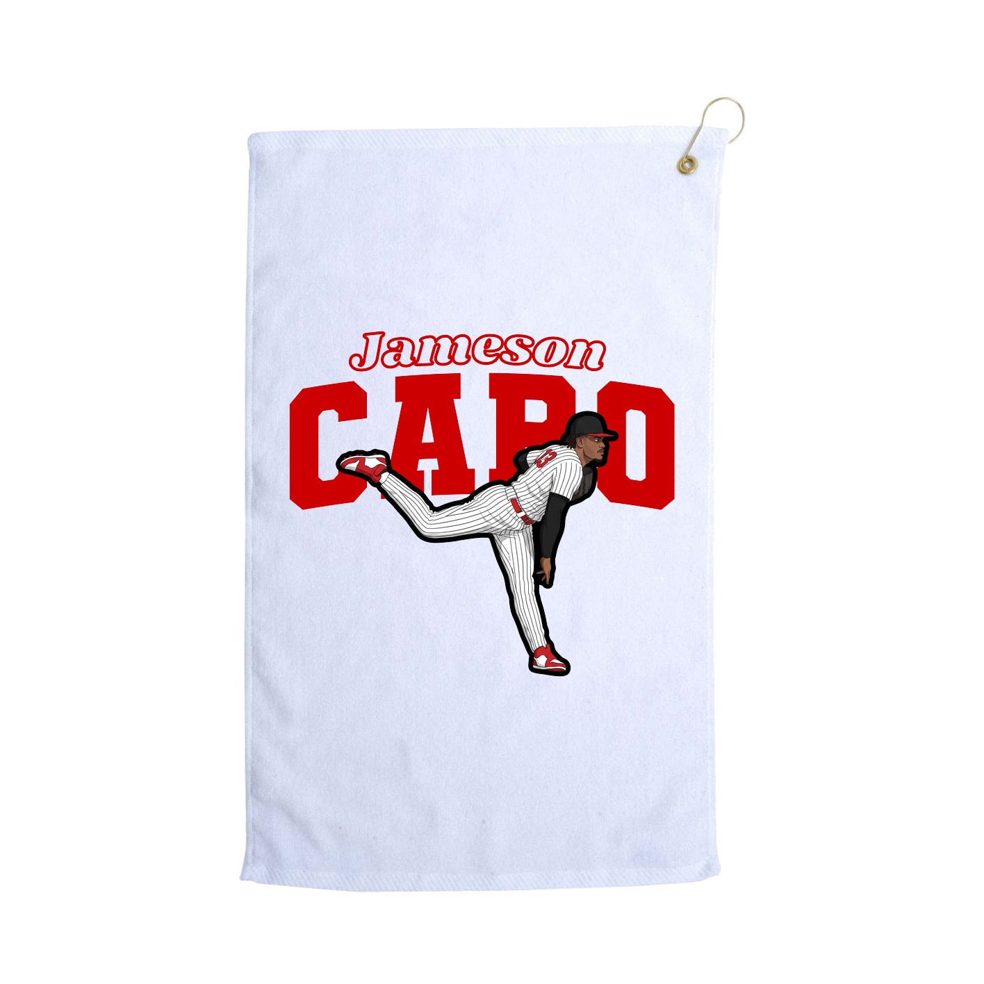 Golf Towel — Name Arch in White