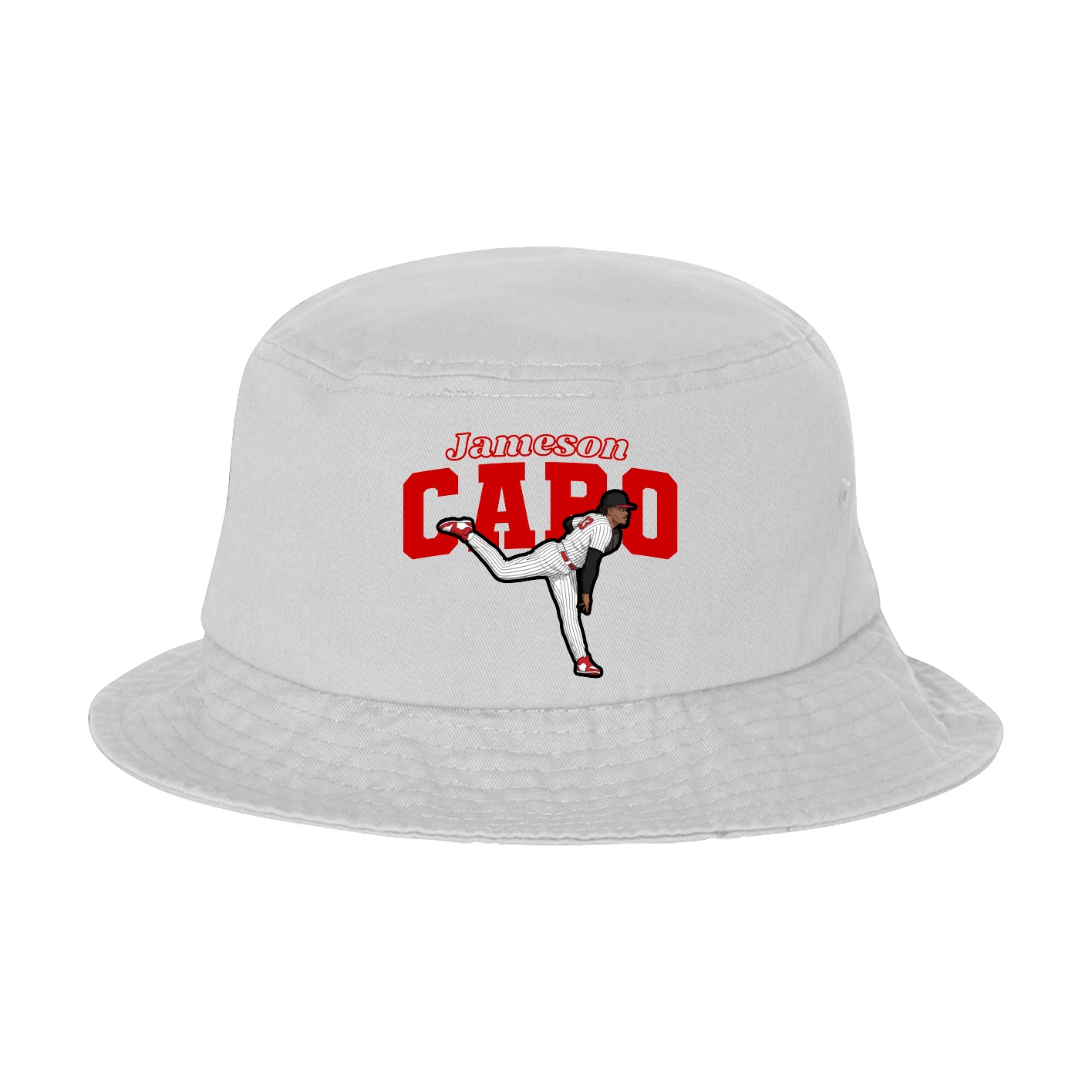 Bucket Cap — Name Arch in White