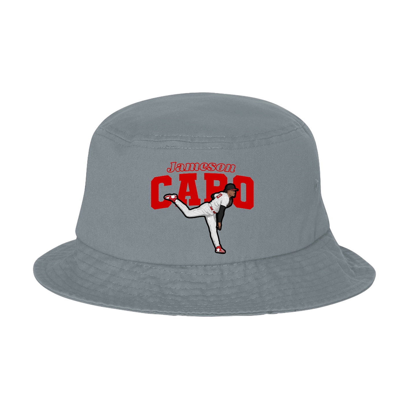 Bucket Cap — Name Arch in Grey