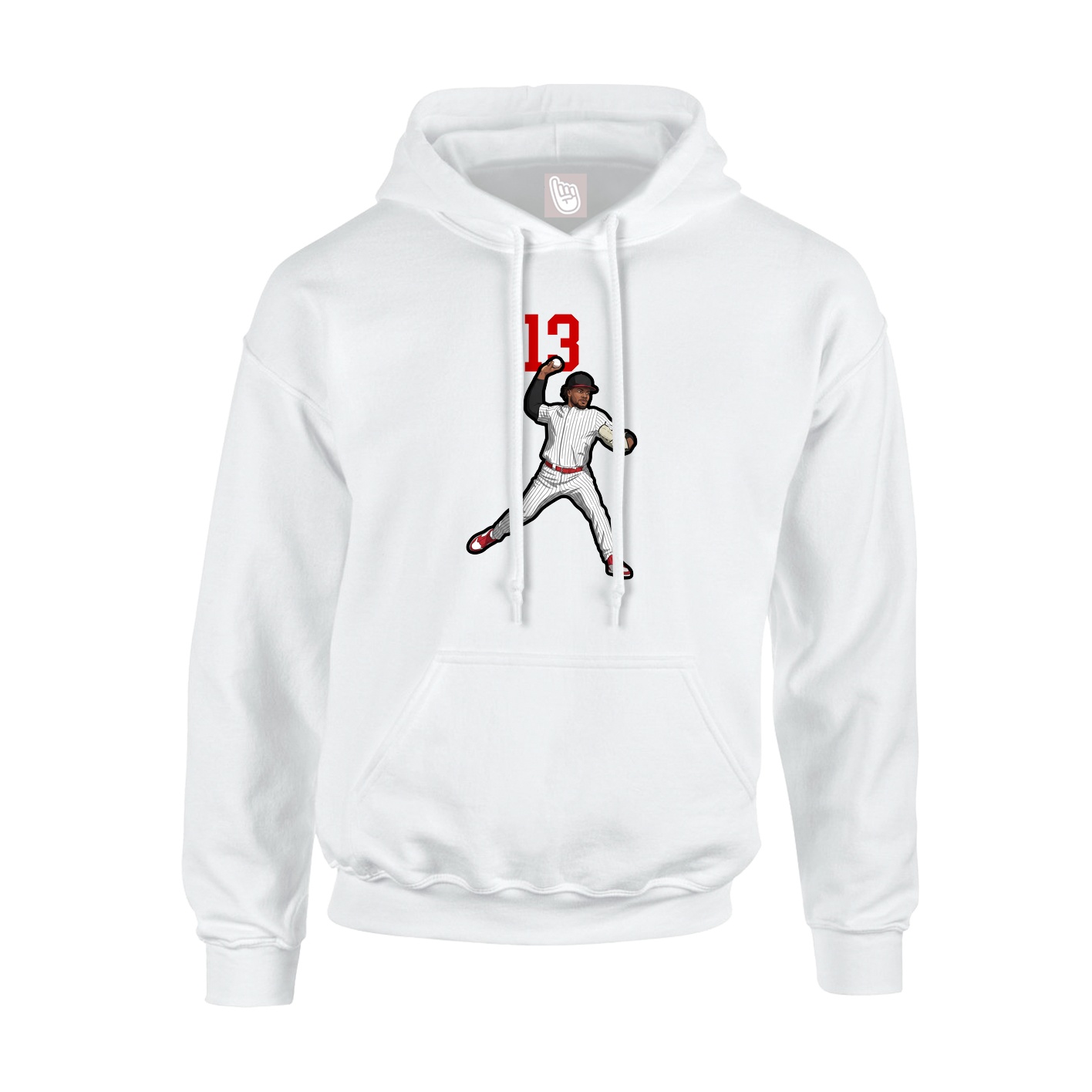 Youth Hoodie — Number Top in White