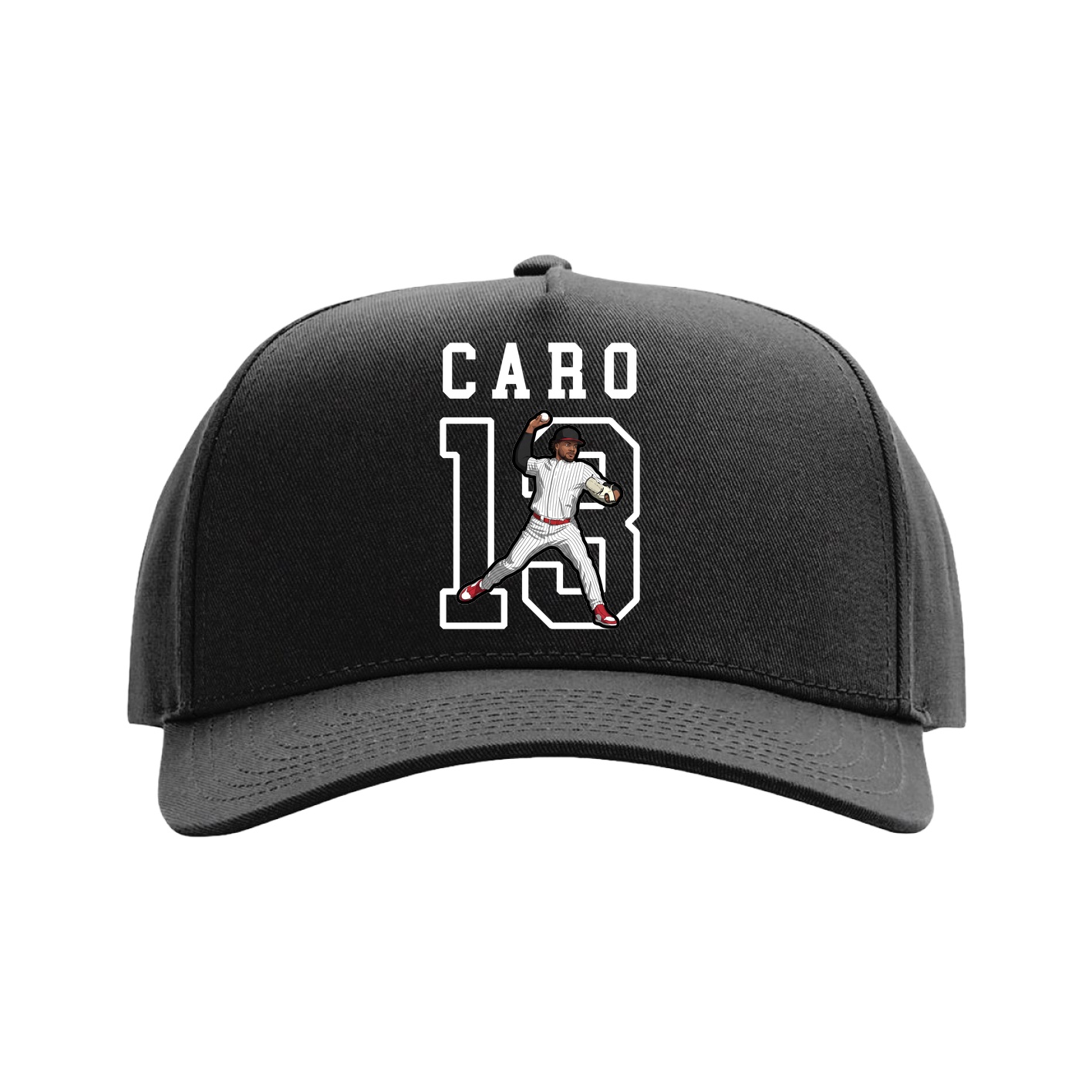 Full Fabric Five-Panel Champ Cap — Shirsey in Black