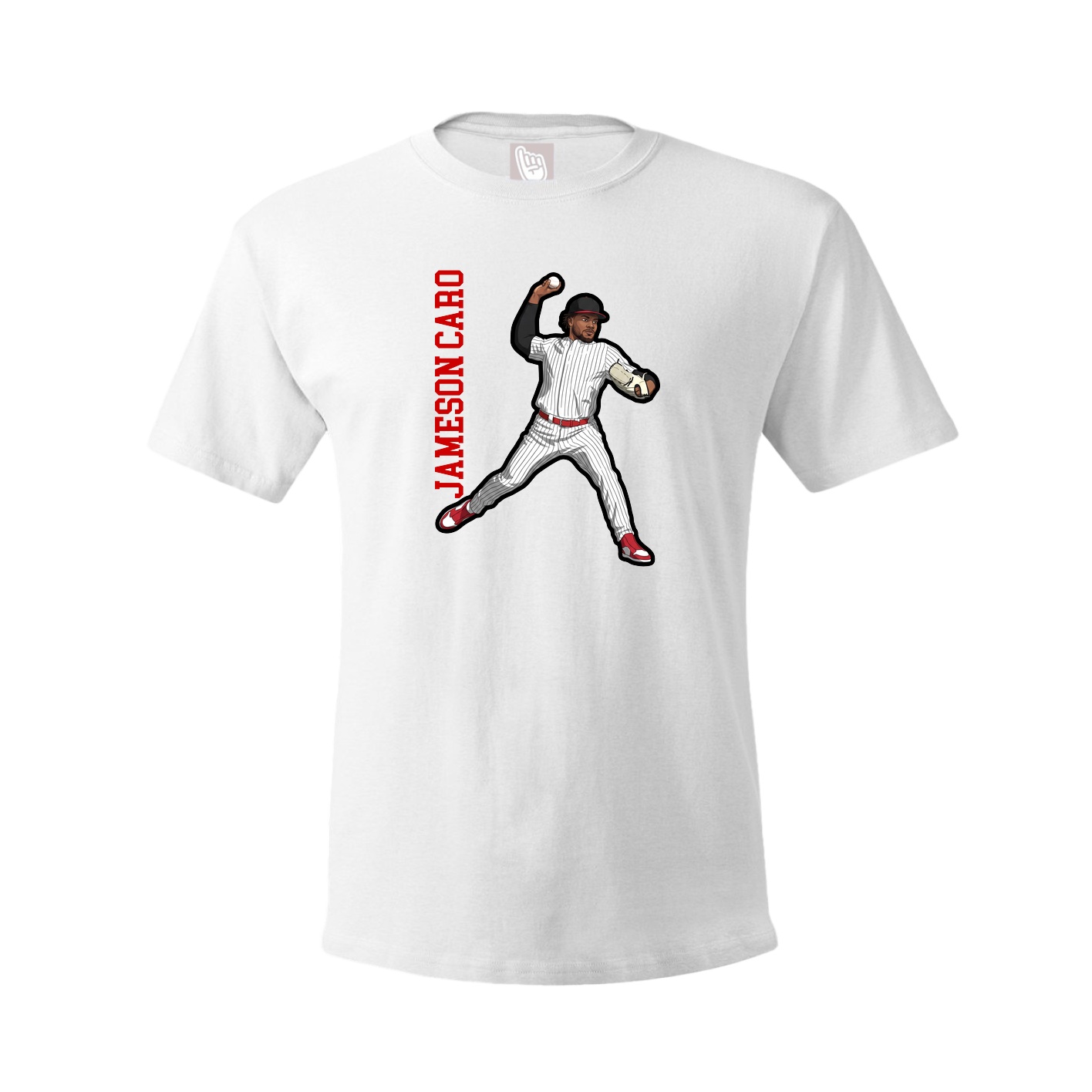 Youth Tee — Name Vertical in White