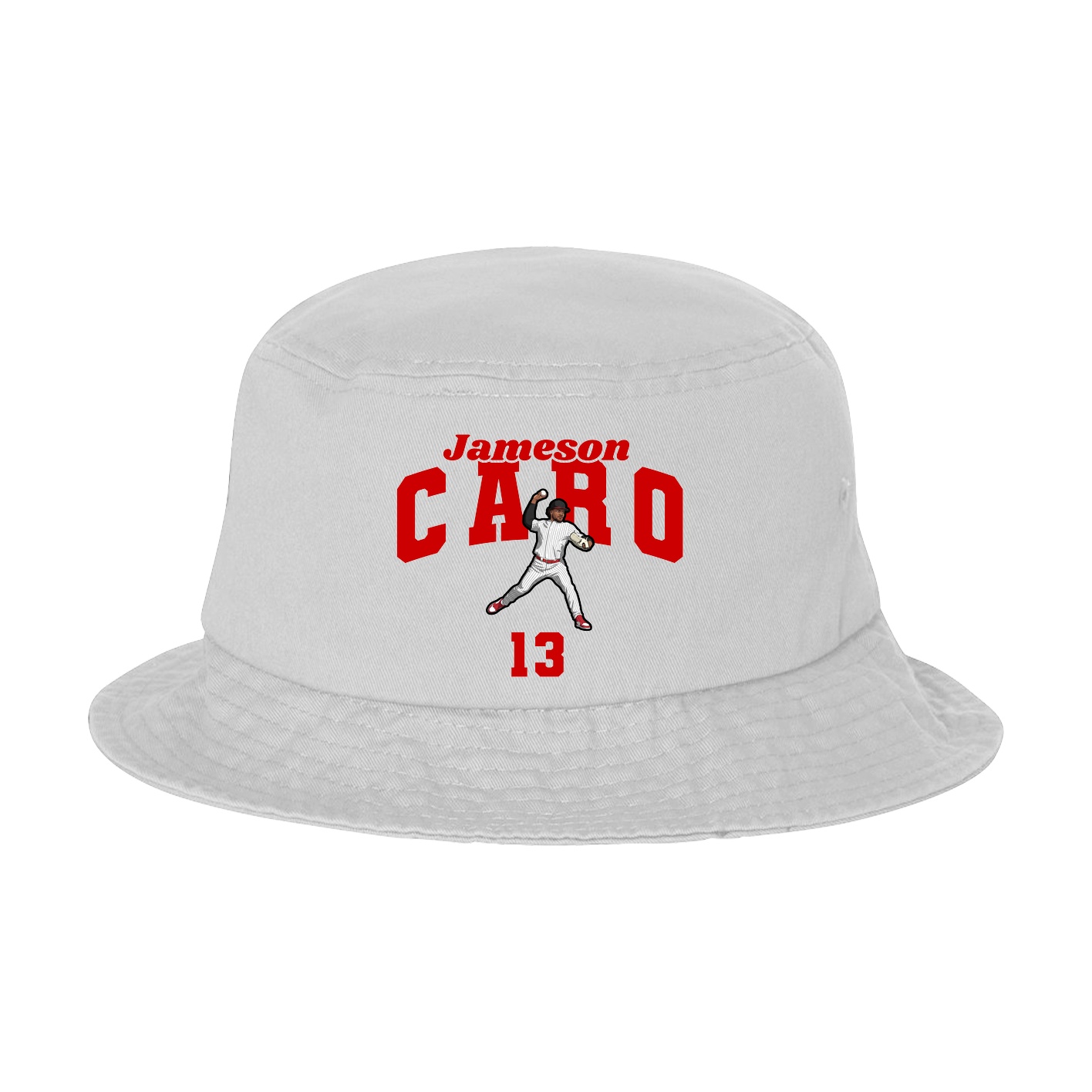 Bucket Cap — Signature Arch in White