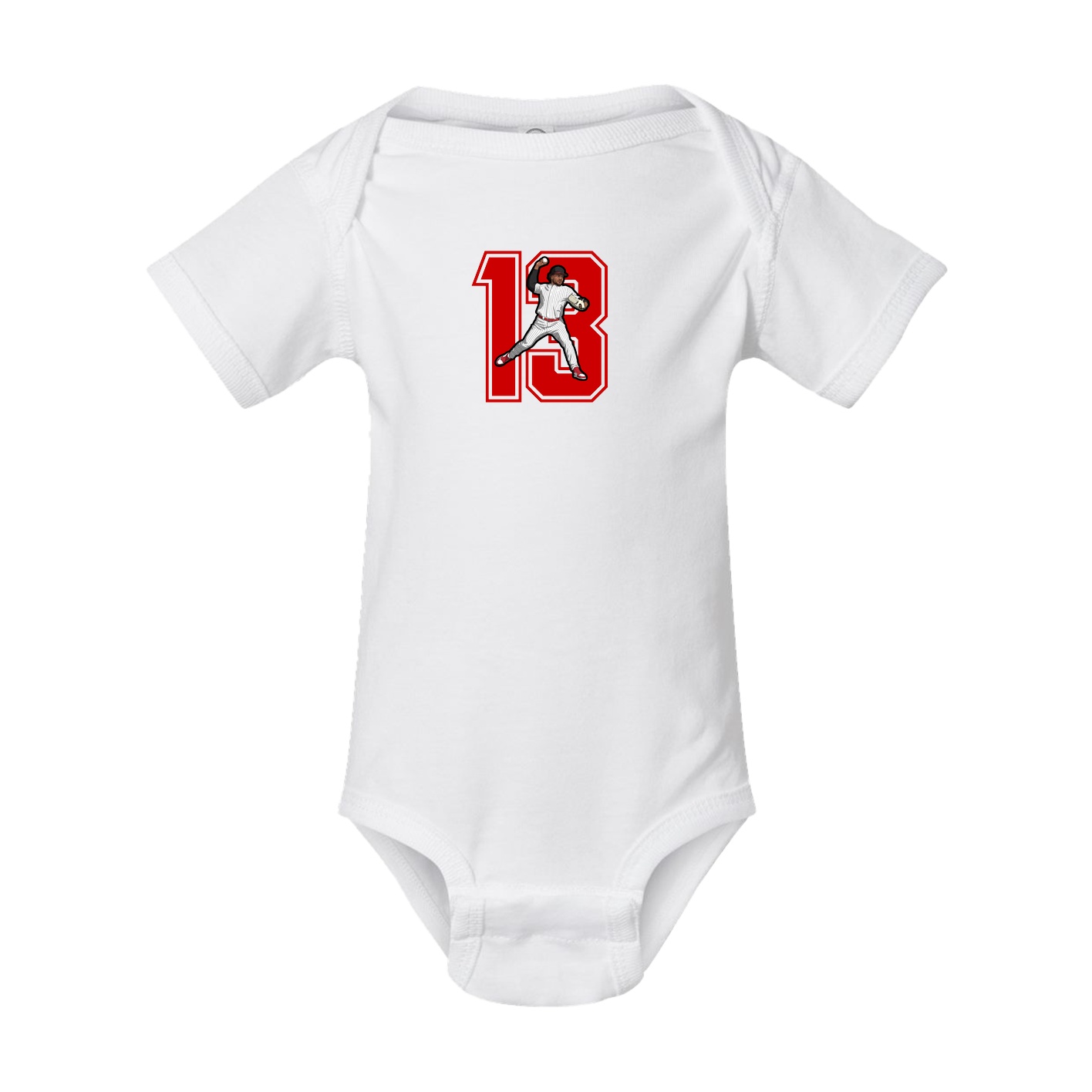 Baby Onesie — Number in White