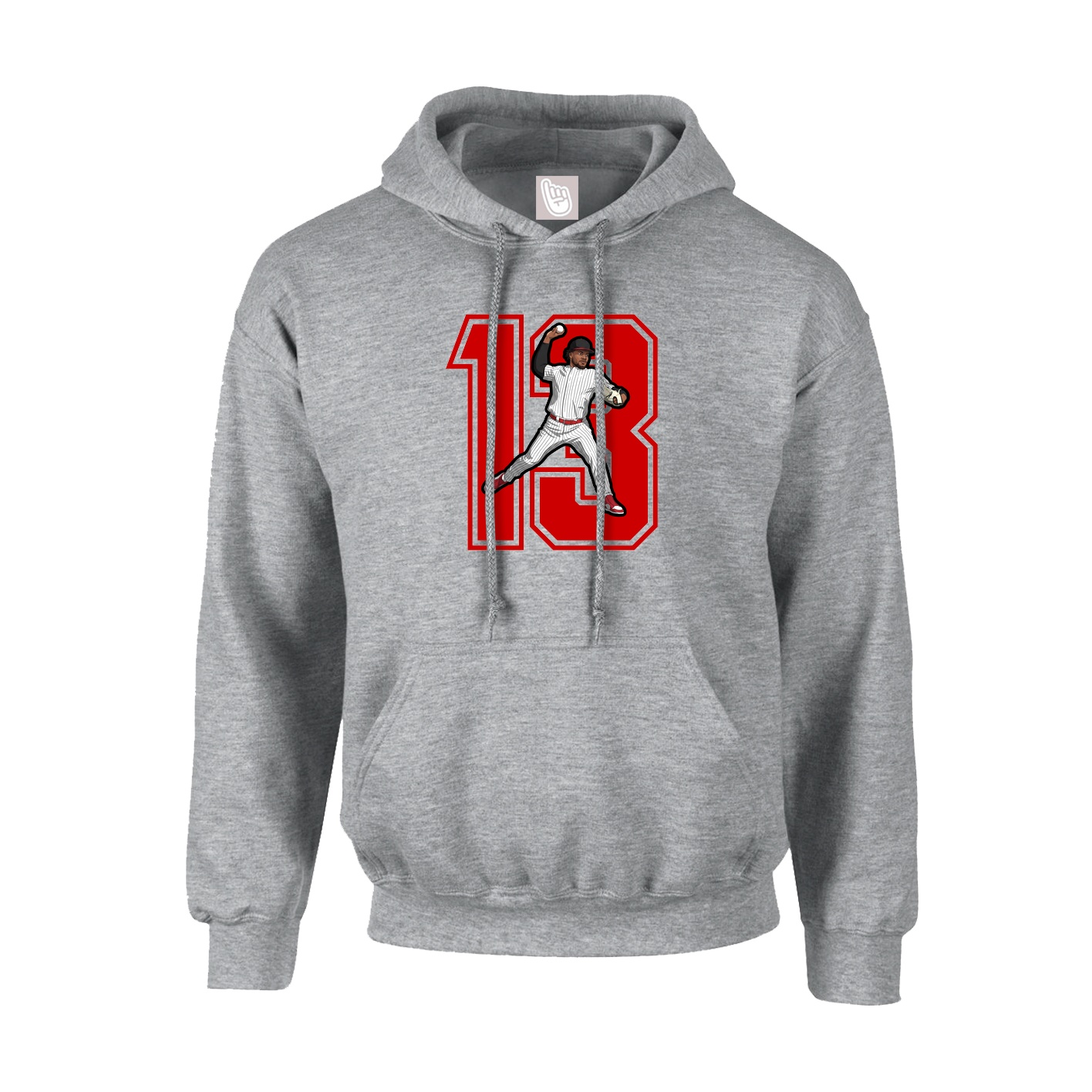 Youth Hoodie — Number in Grey