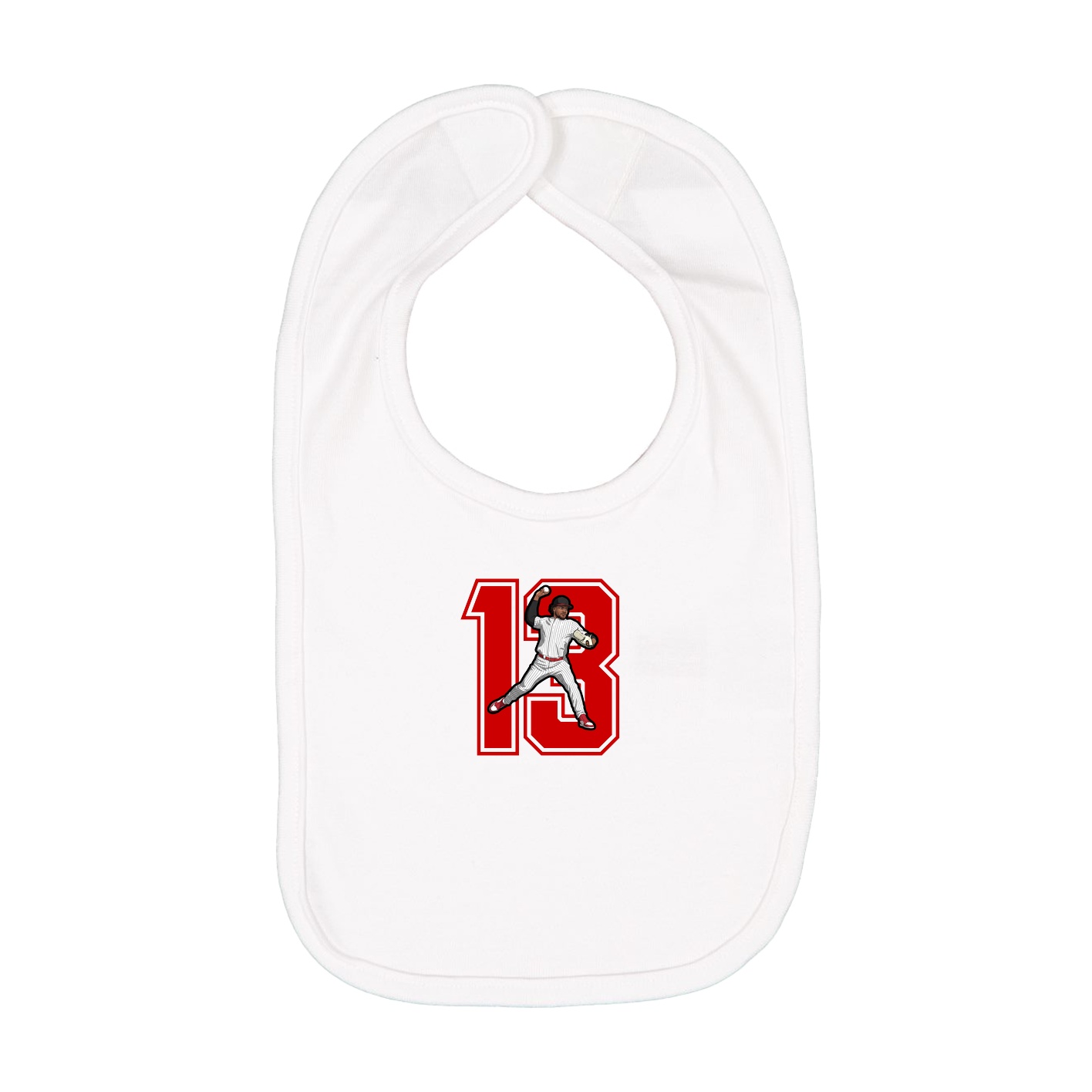 Infant Bib — Number in White
