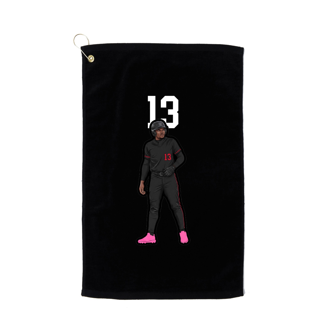 Golf Towel — Number Top in Black