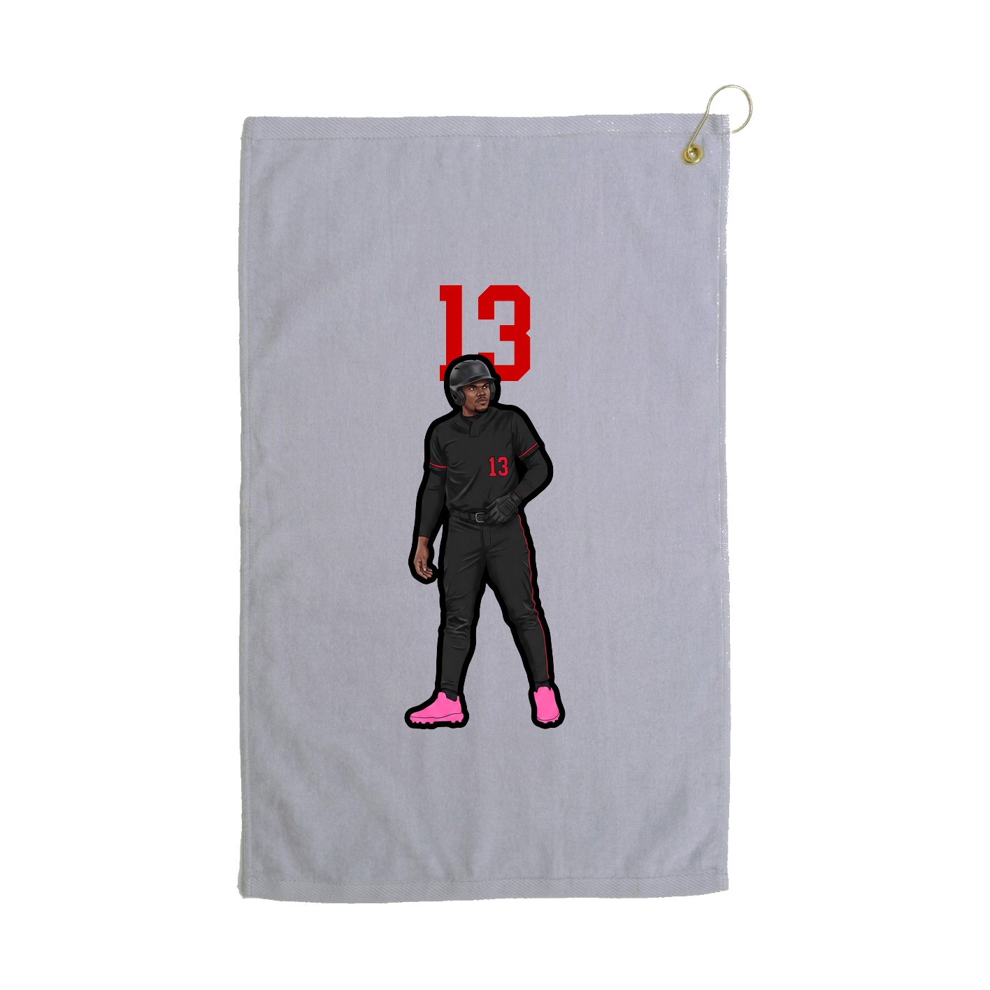 Golf Towel — Number Top in Grey