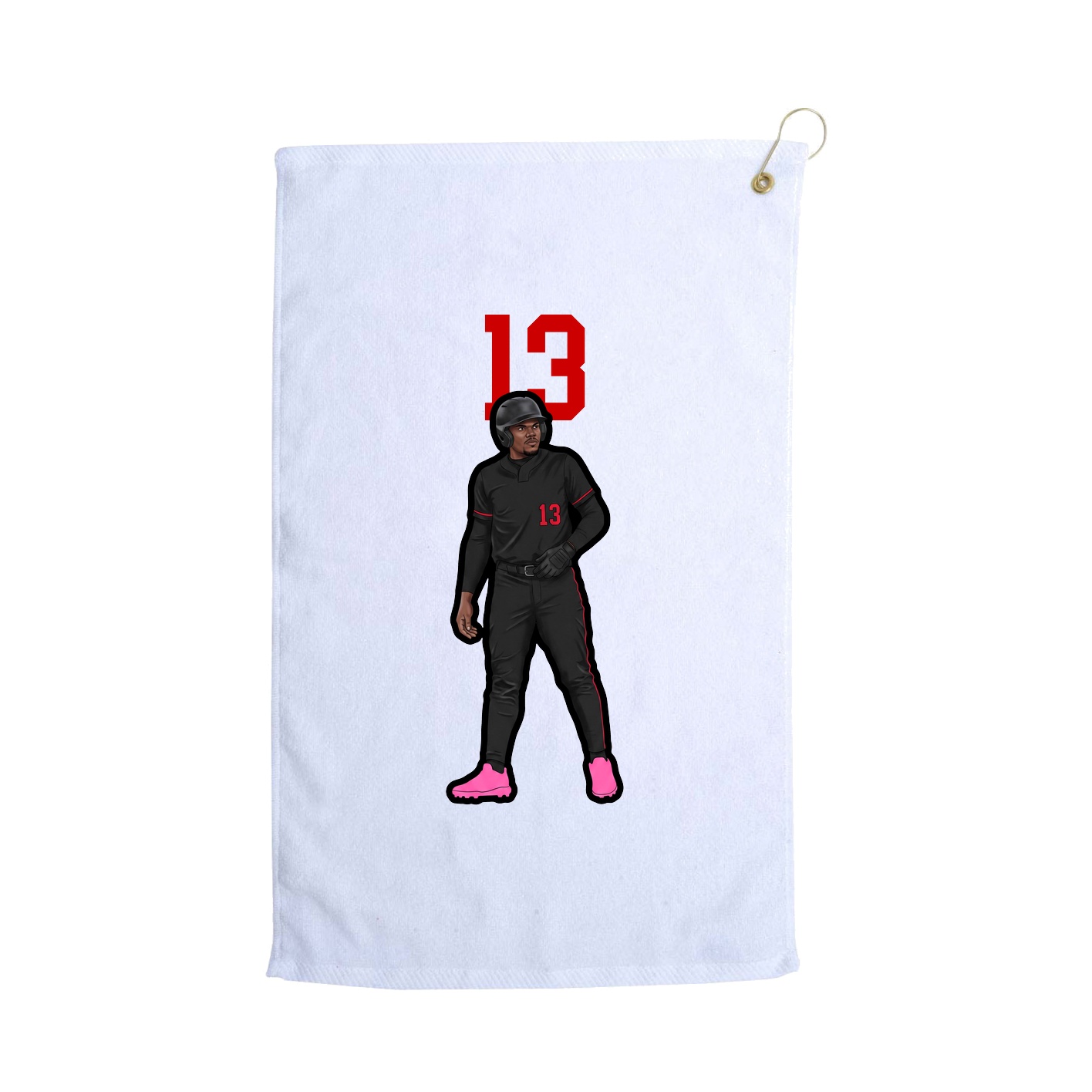 Golf Towel — Number Top in White