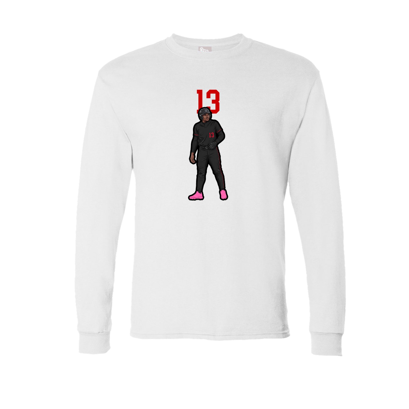 Long Sleeve Tee — Number Top in White