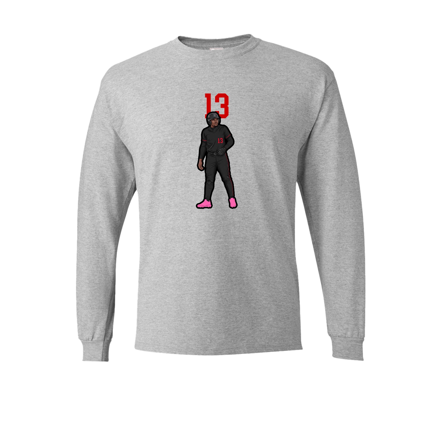 Long Sleeve Tee — Number Top in Grey