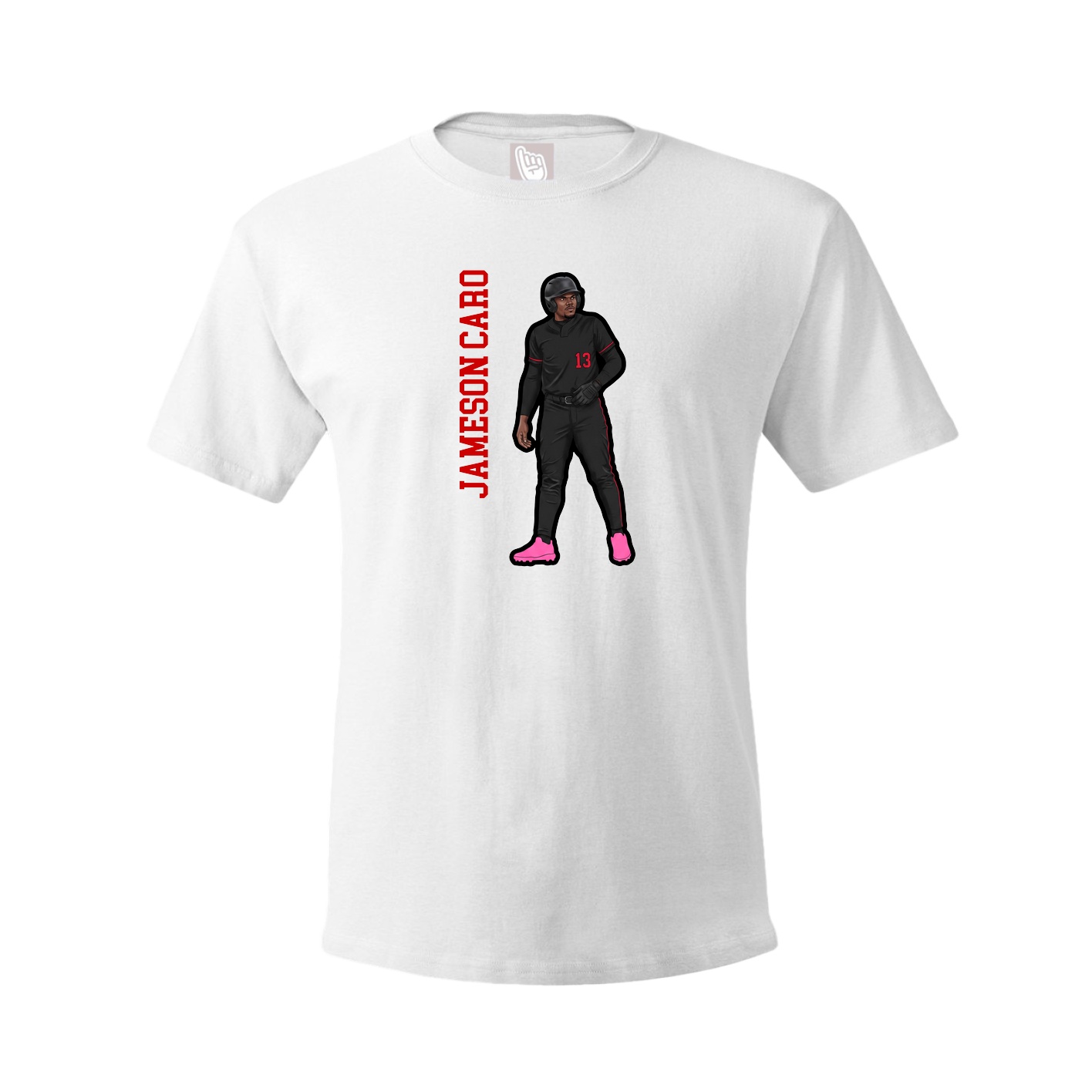 Tee — Name Vertical in White