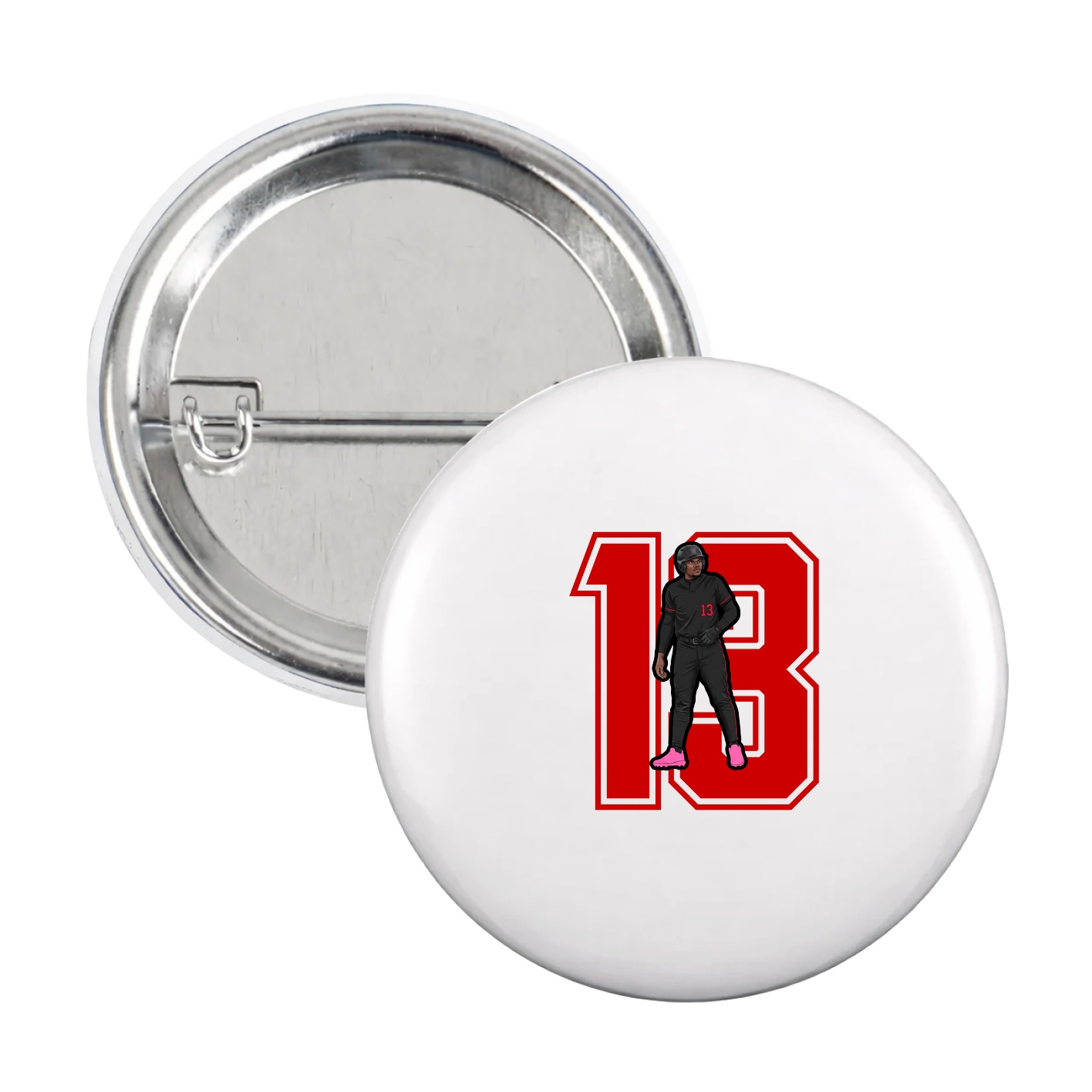 Game Day Button — Number in White