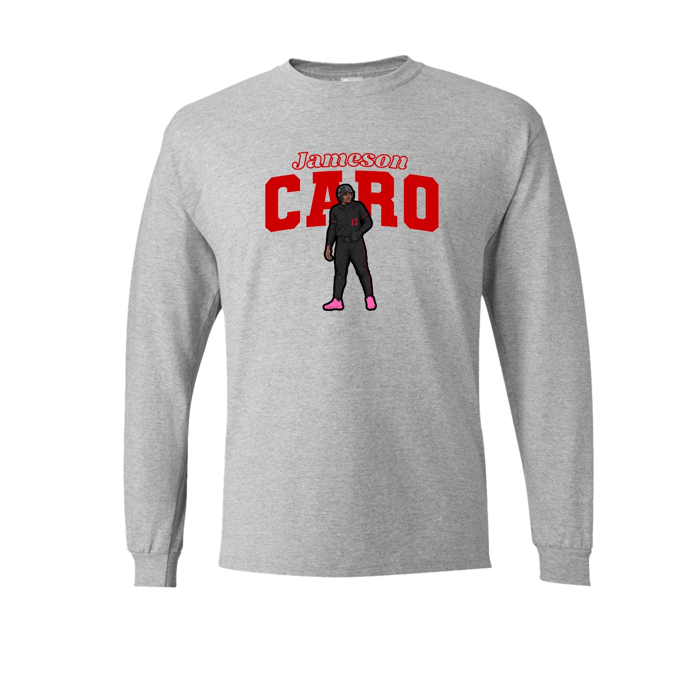 Long Sleeve Tee — Name Arch in Grey