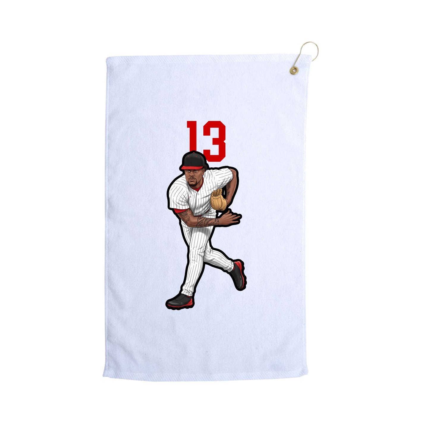 Golf Towel — Number Top in White