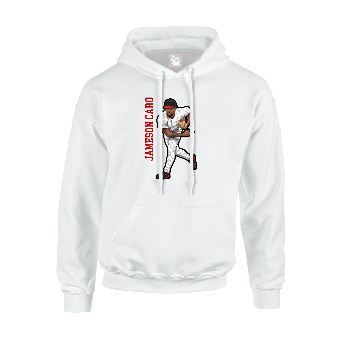 Hoodie — Name Vertical in White