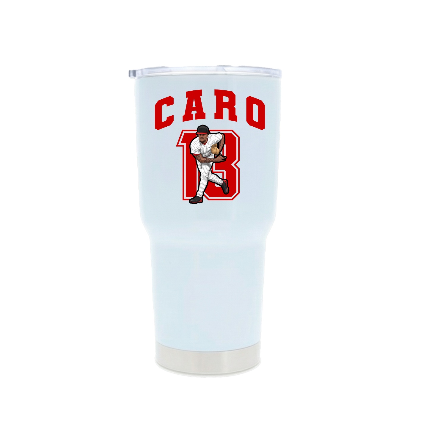 30oz Stainless Steel Tumbler — Number in White