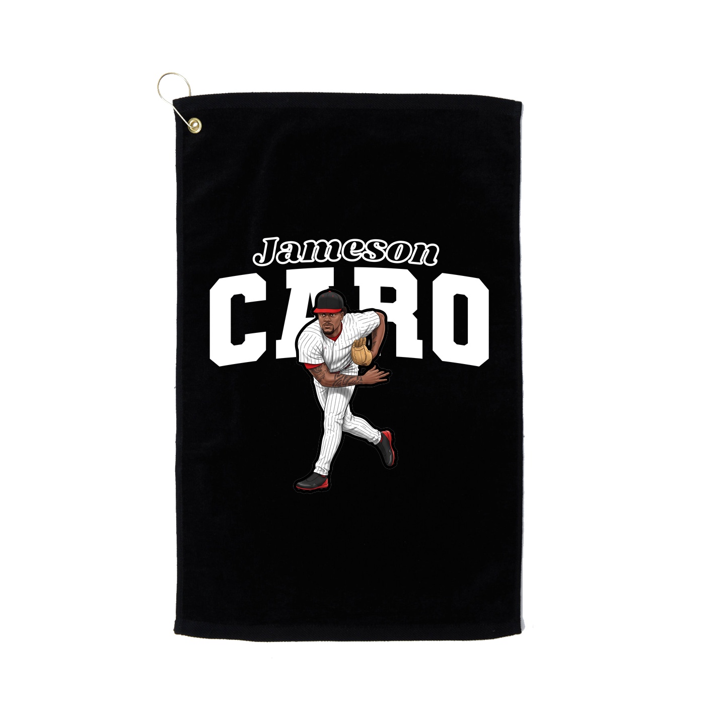 Golf Towel — Name Arch in Black