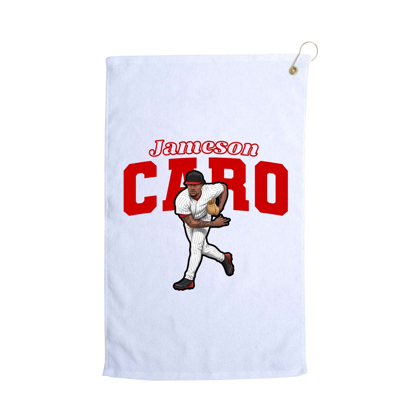 Golf Towel — Name Arch in White