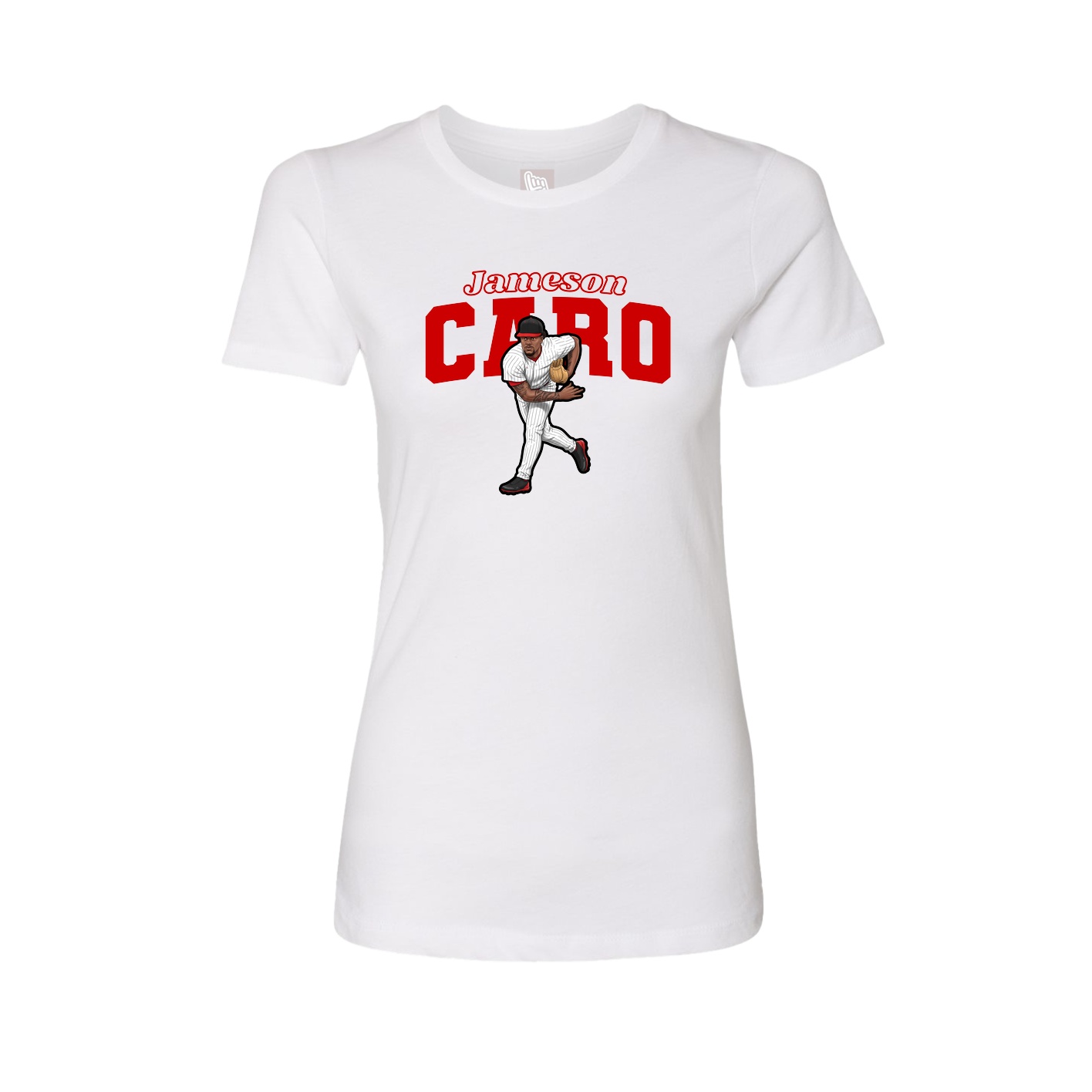 Womens Tee — Name Arch in White