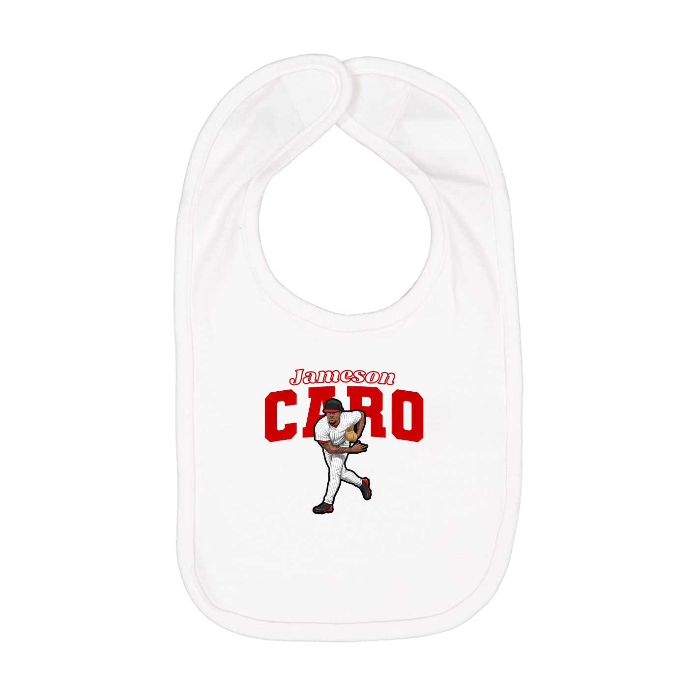 Infant Bib — Name Arch in White