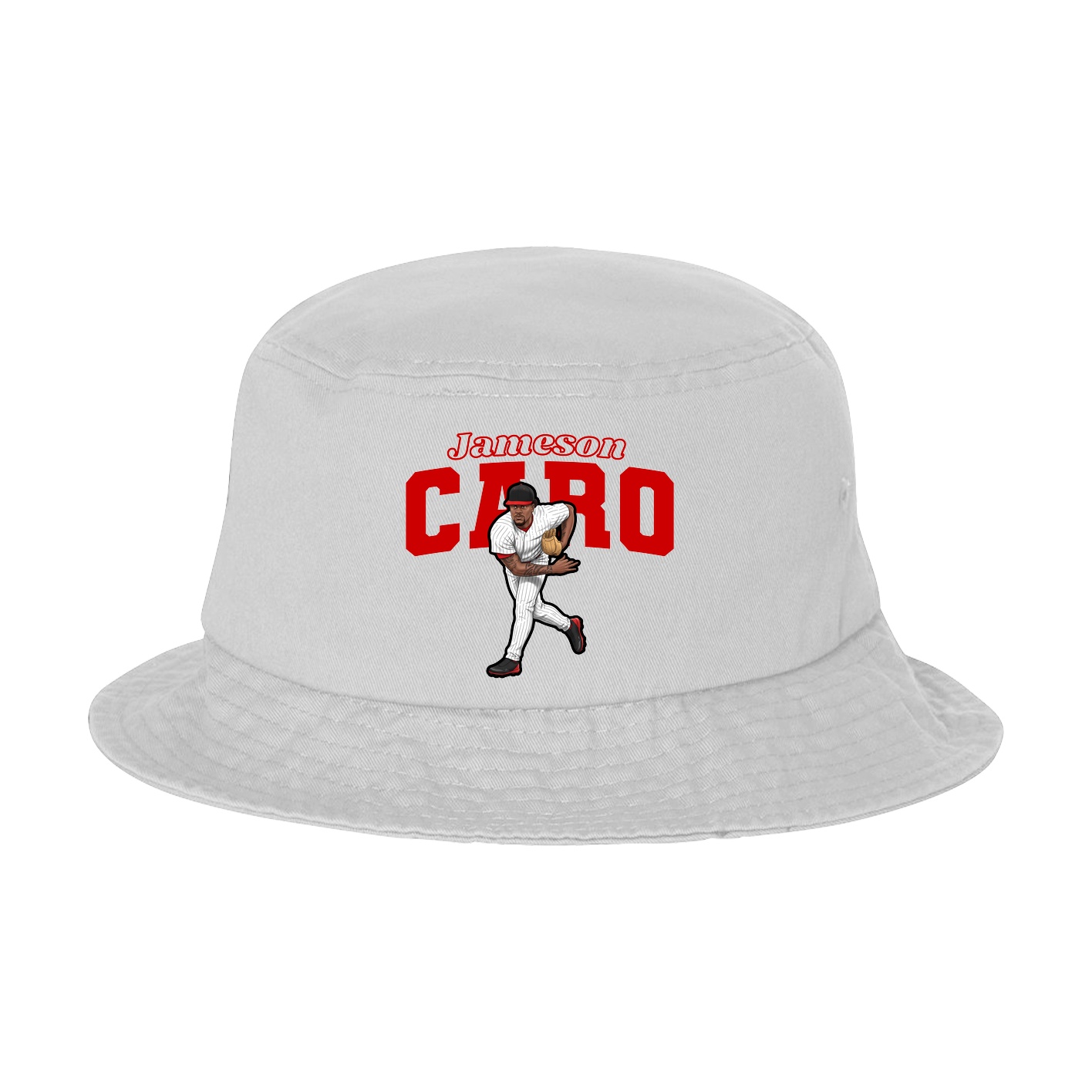 Bucket Cap — Name Arch in White