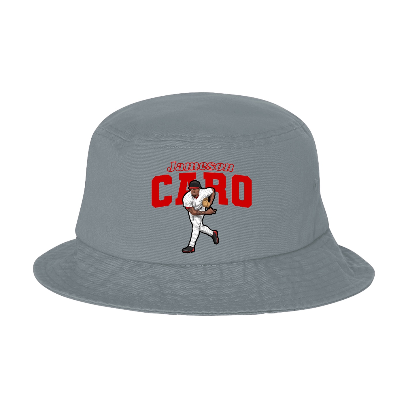 Bucket Cap — Name Arch in Grey