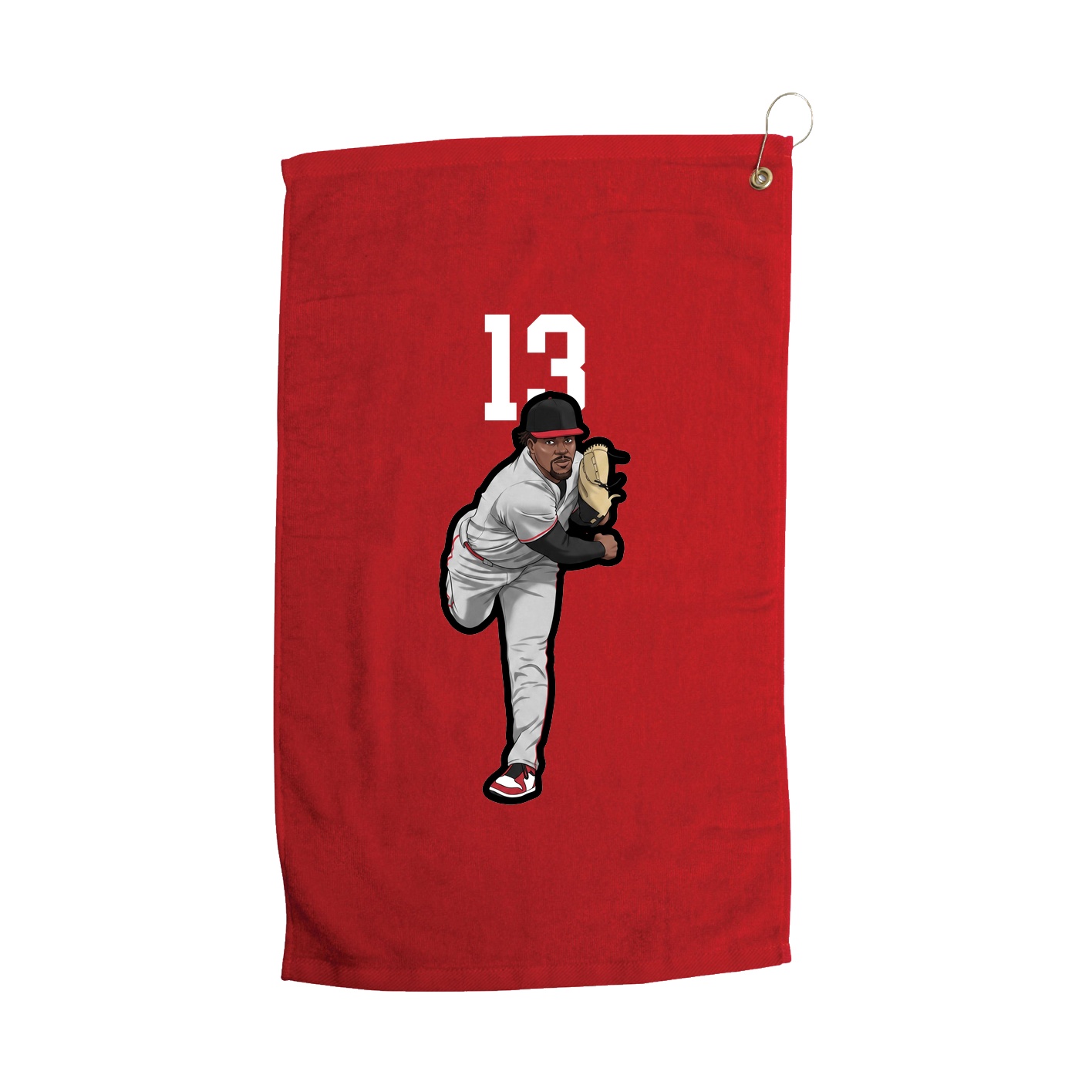 Golf Towel — Number Top in Red
