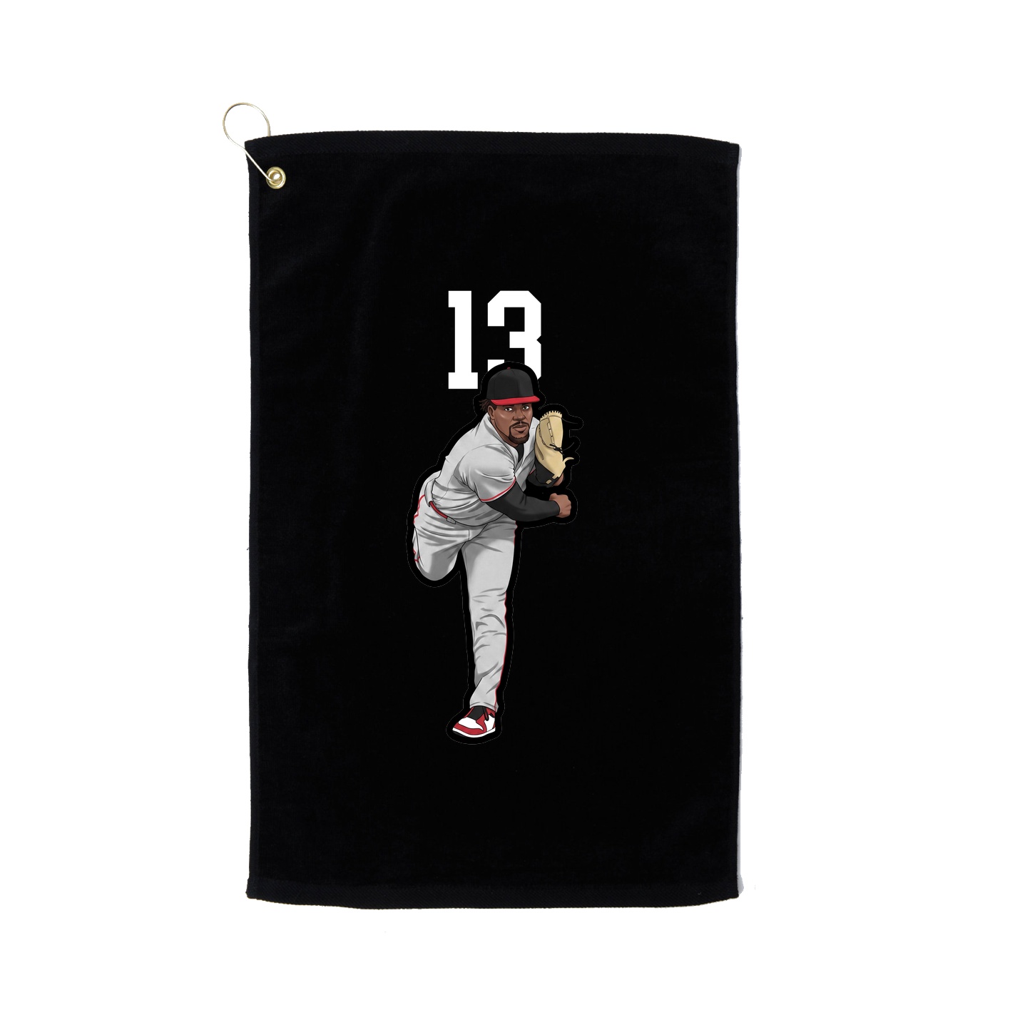 Golf Towel — Number Top in Black