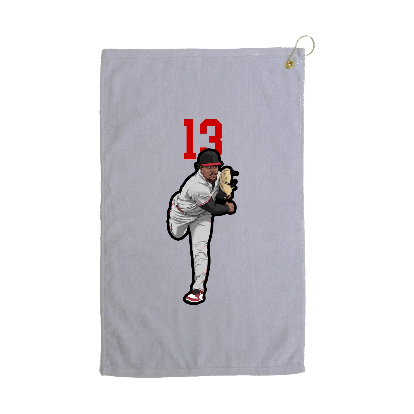 Golf Towel — Number Top in Grey