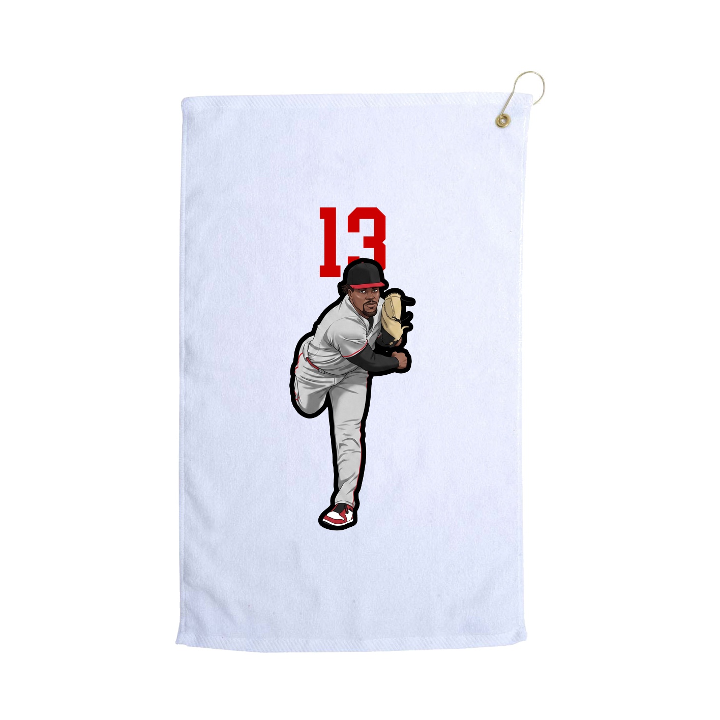 Golf Towel — Number Top in White