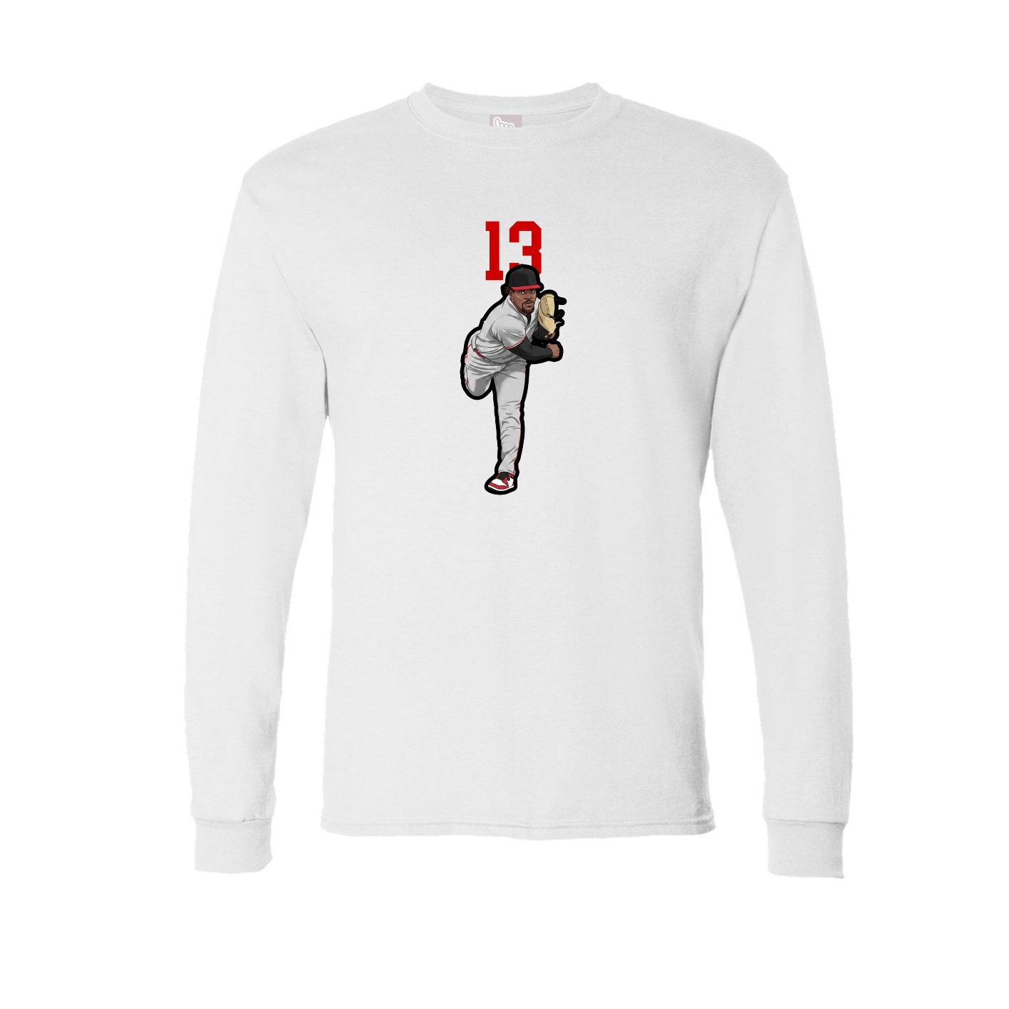Long Sleeve Tee — Number Top in White