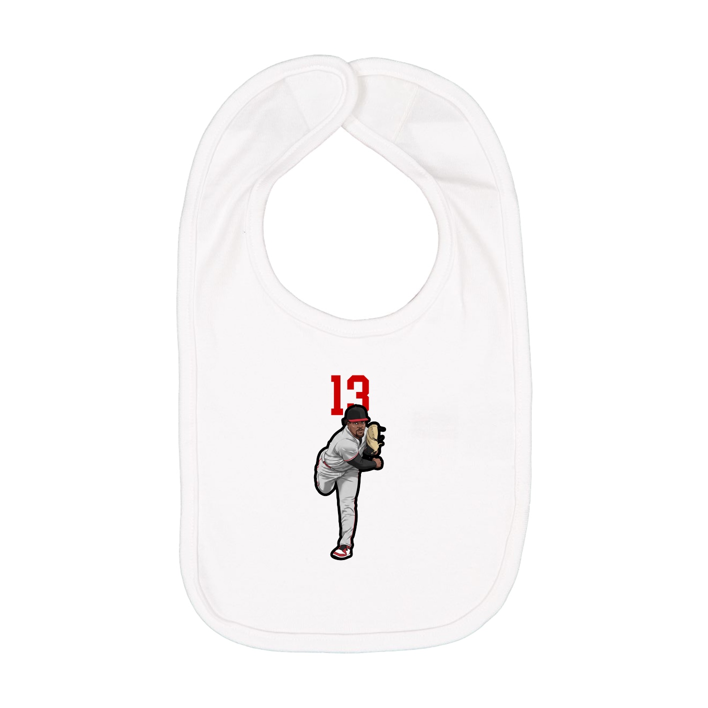 Infant Bib — Number Top in White