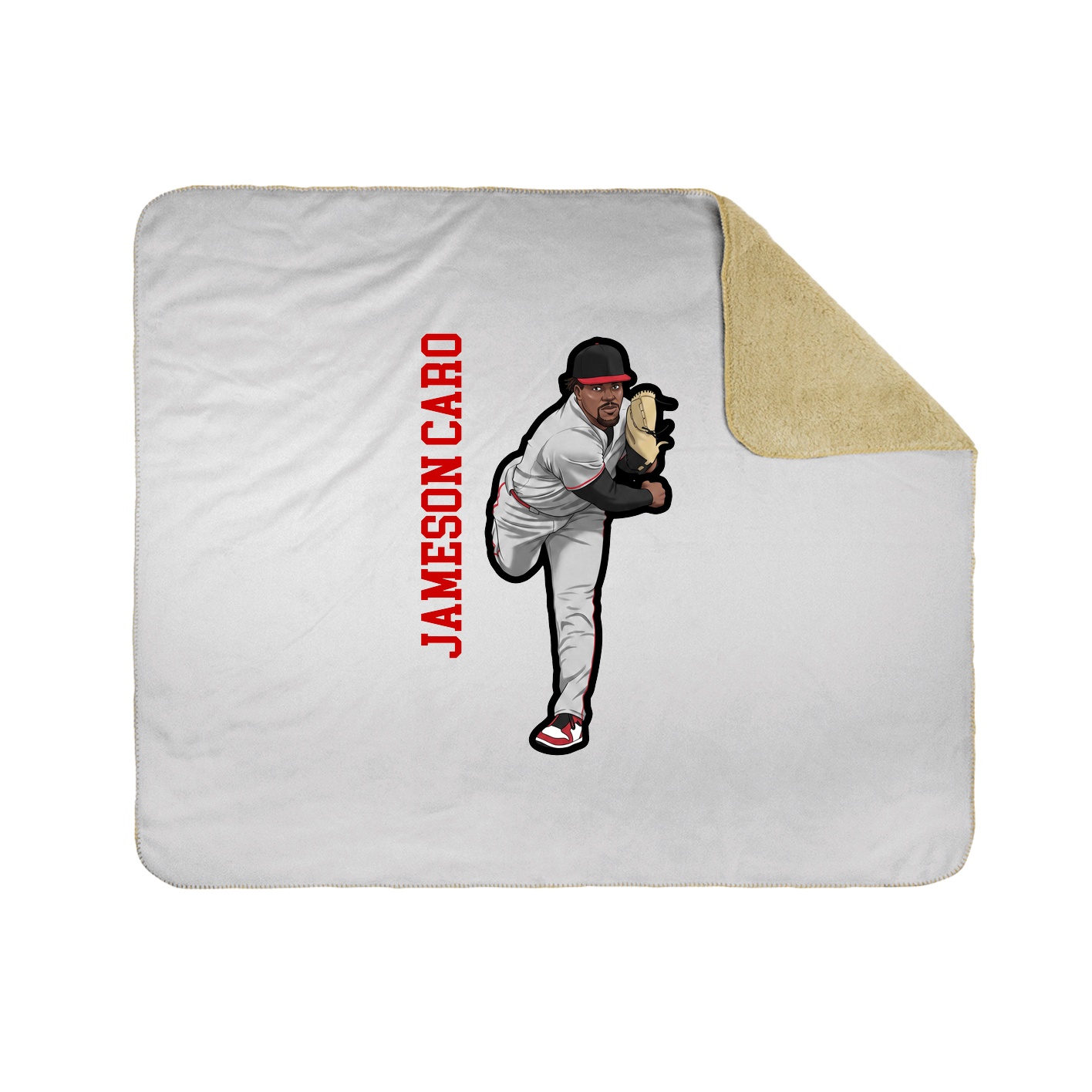 Throw Blanket — Name Vertical in White