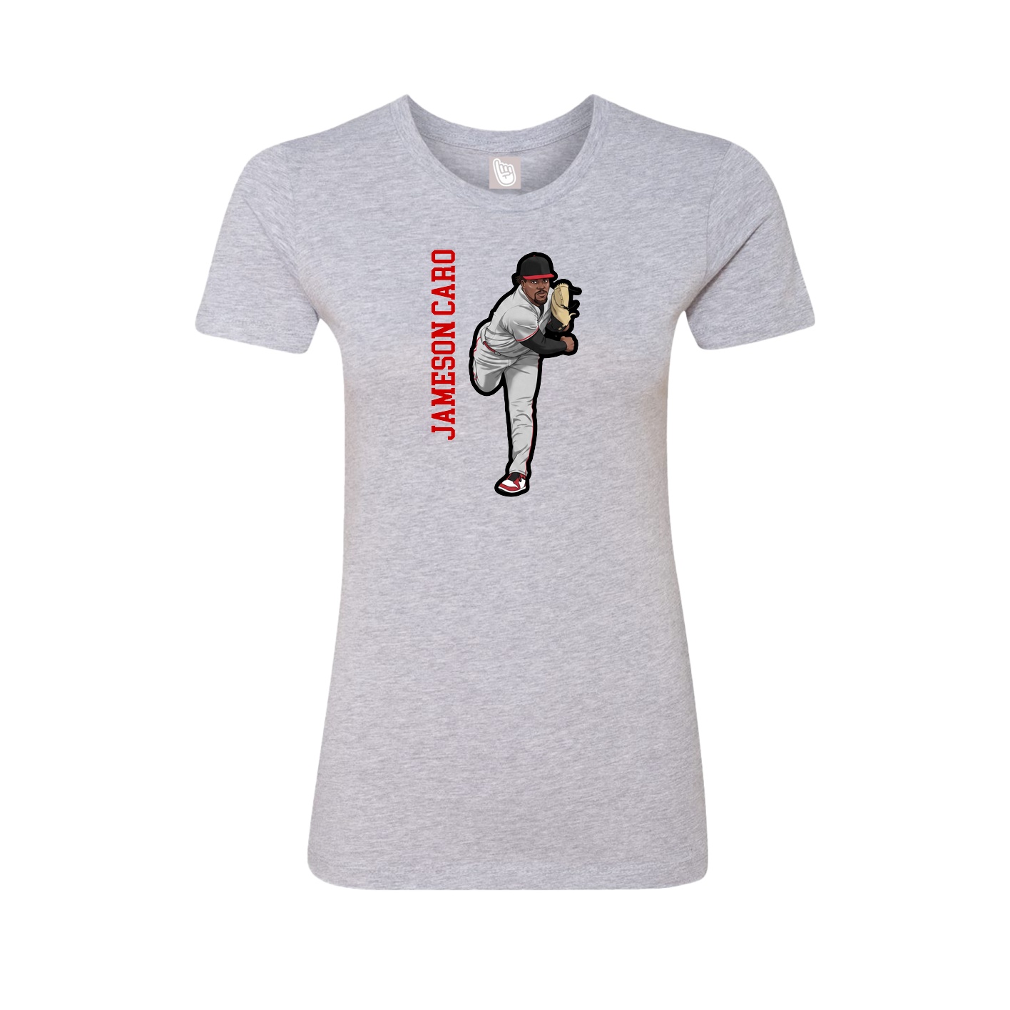 Womens Tee — Name Vertical in Grey