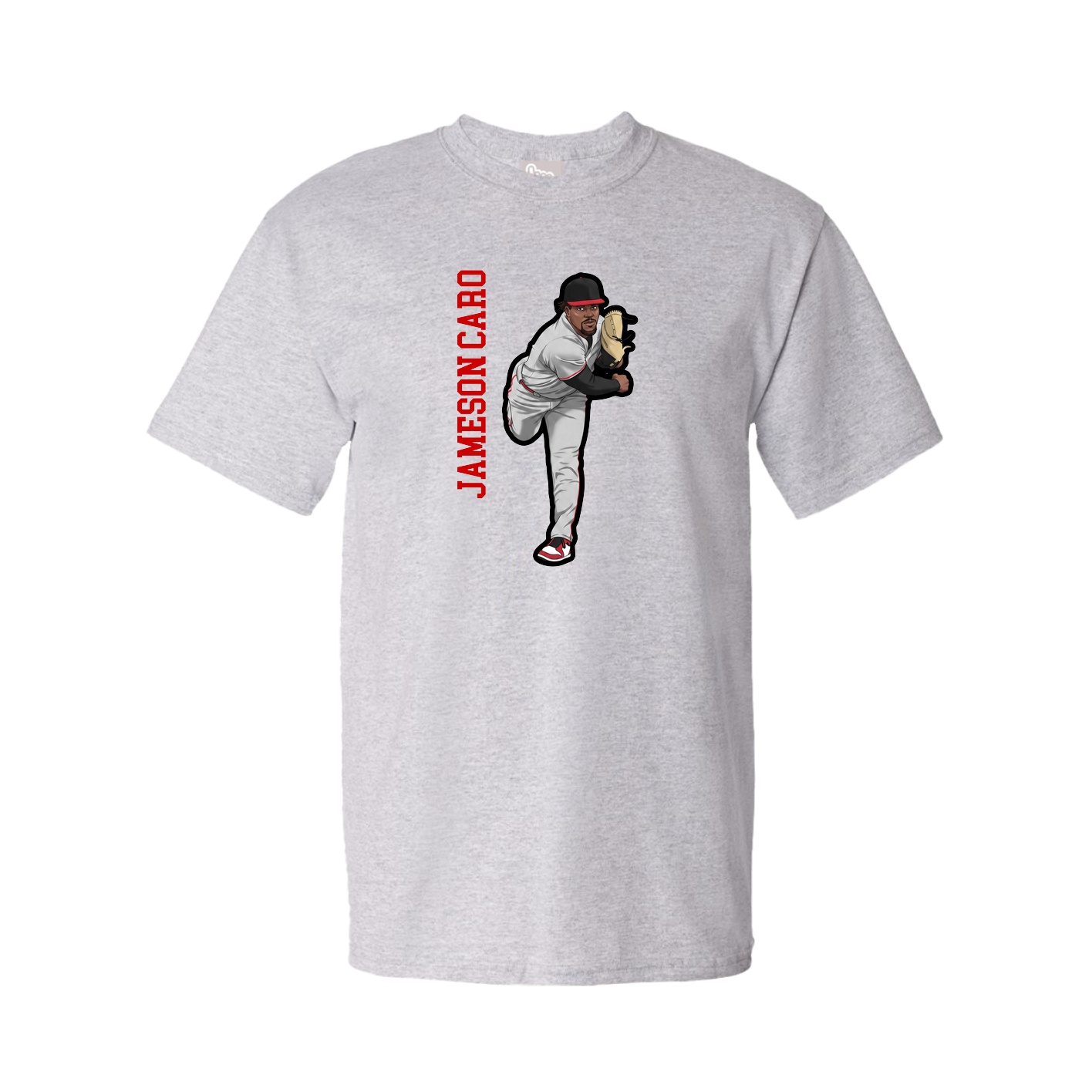 Youth Tee — Name Vertical in Grey