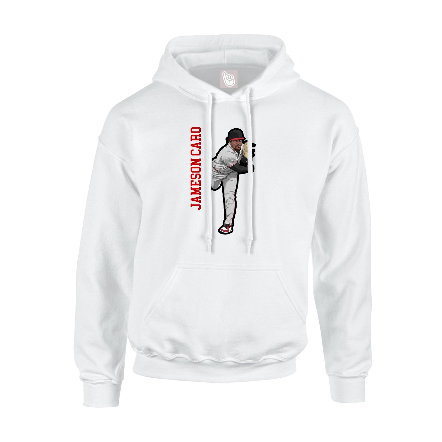 Youth Hoodie — Name Vertical in White