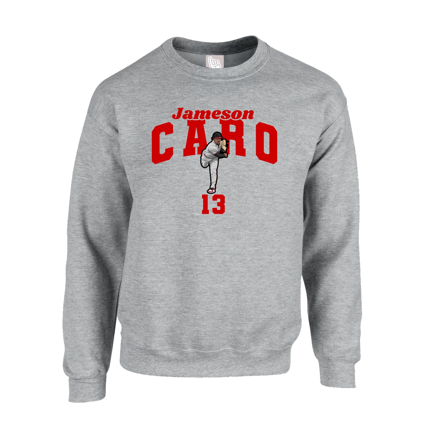 Fleece Crew — Signature Arch in Grey