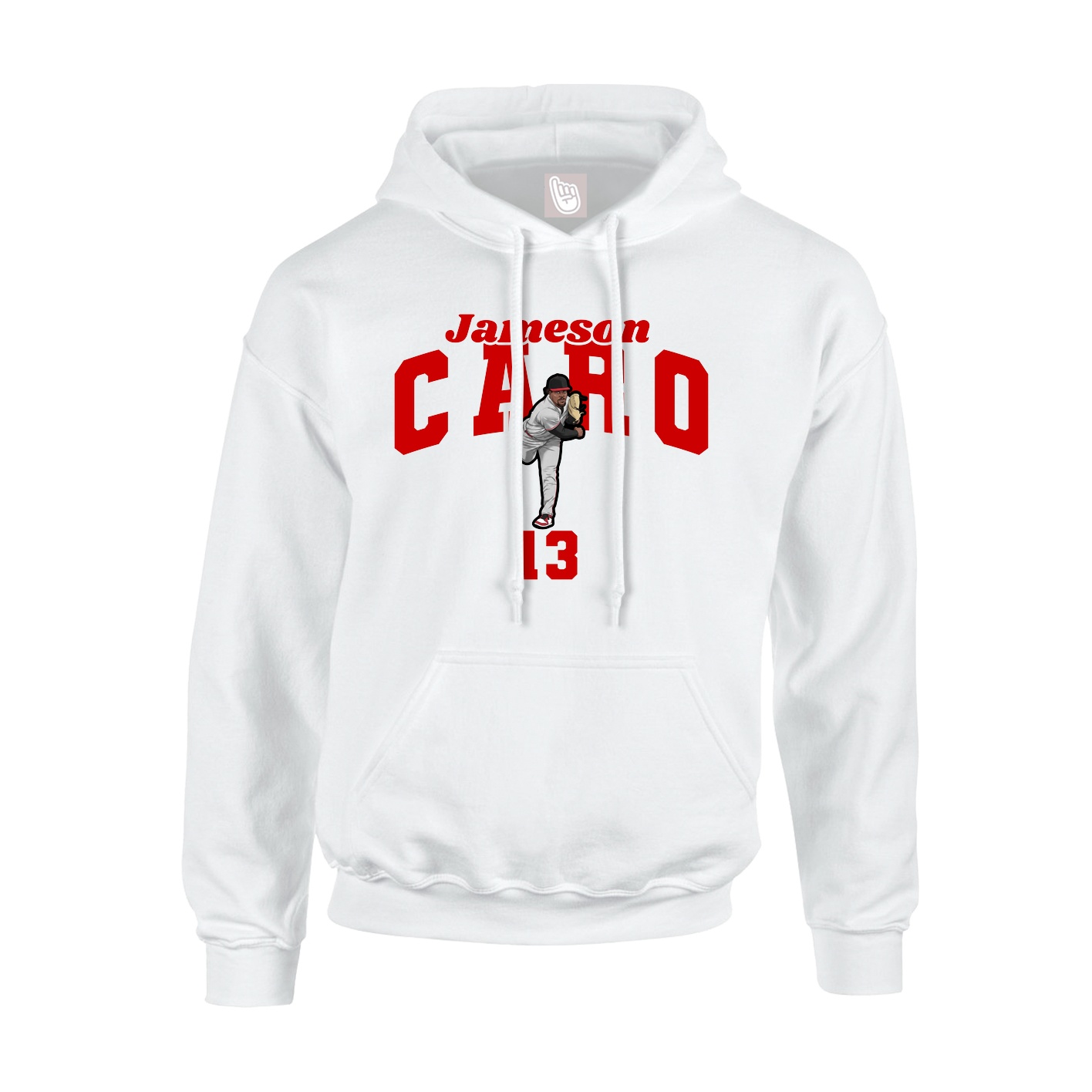 Youth Hoodie — Signature Arch in White
