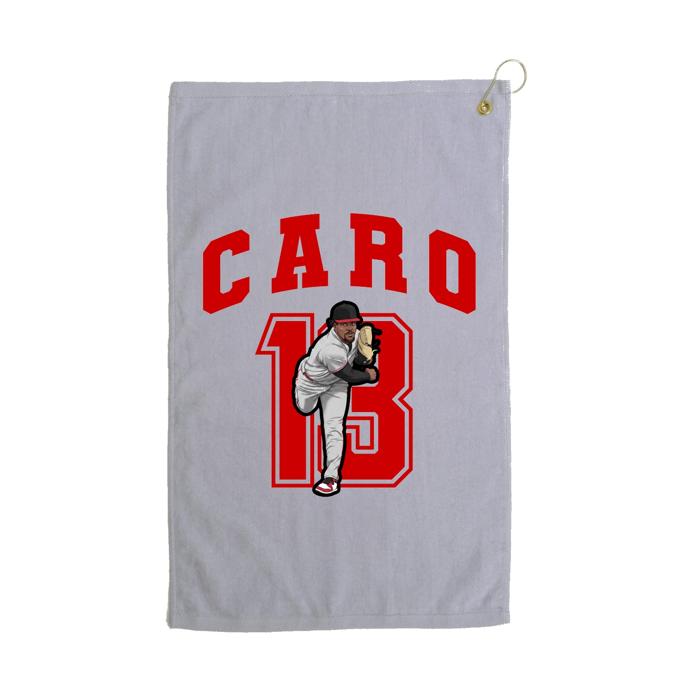Golf Towel — Number in Grey
