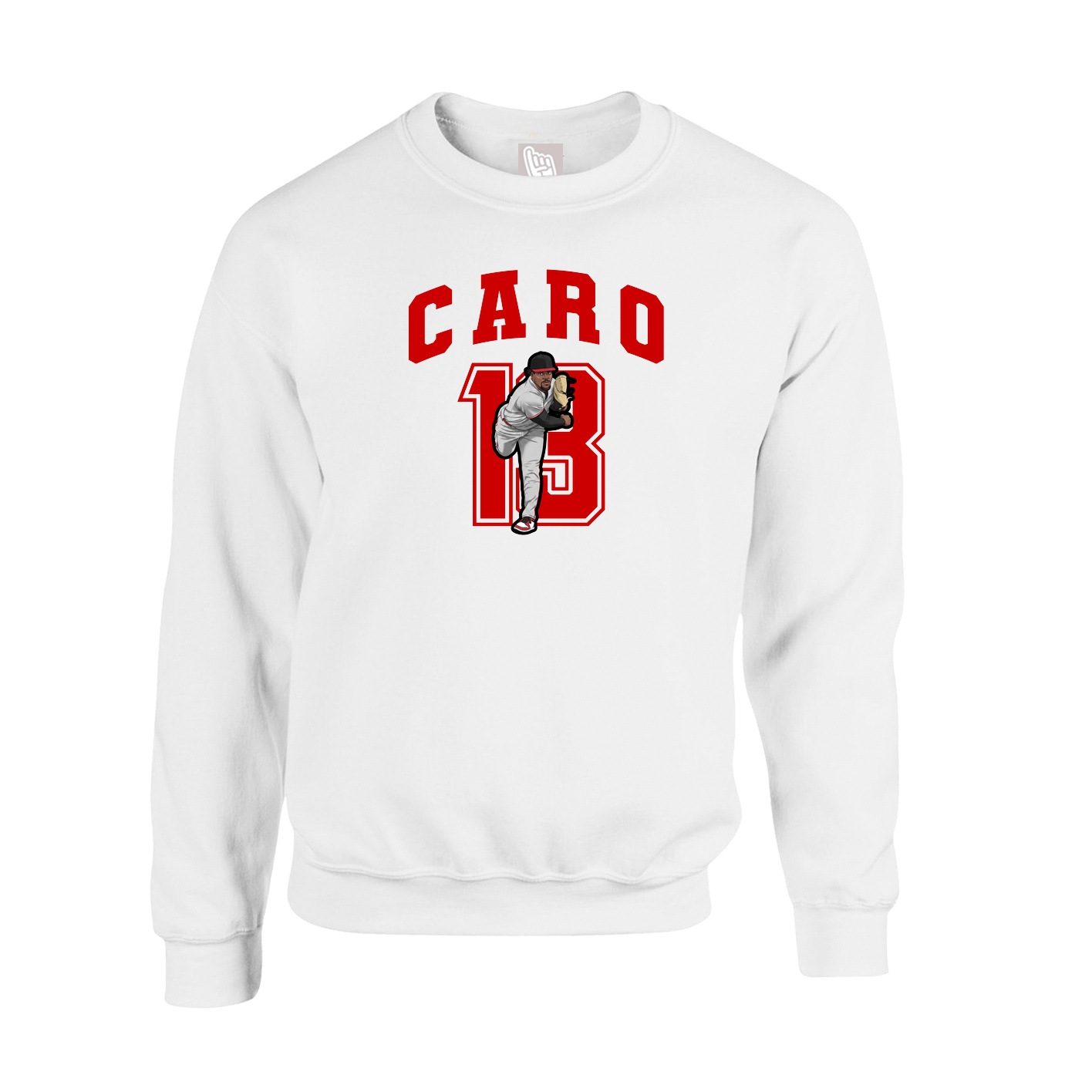 Fleece Crew — Number in White