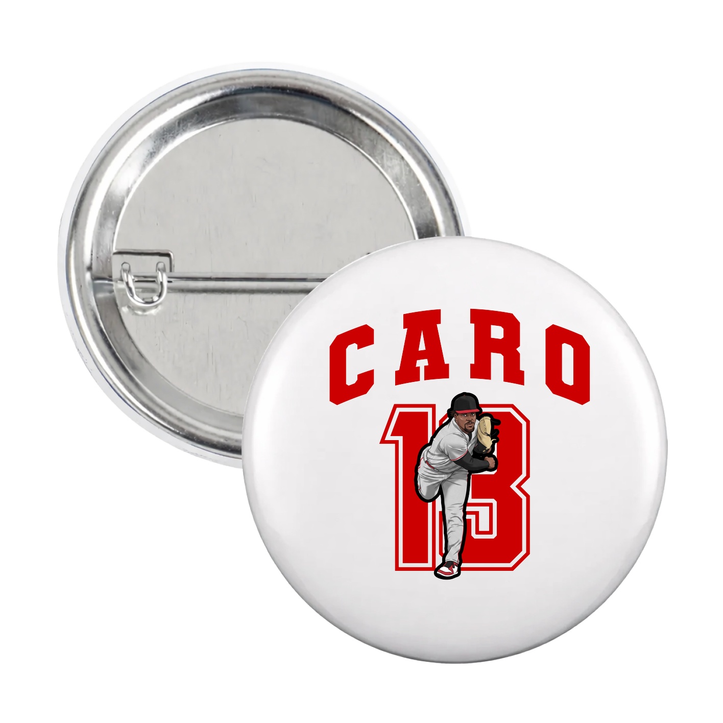 Game Day Button — Number in White
