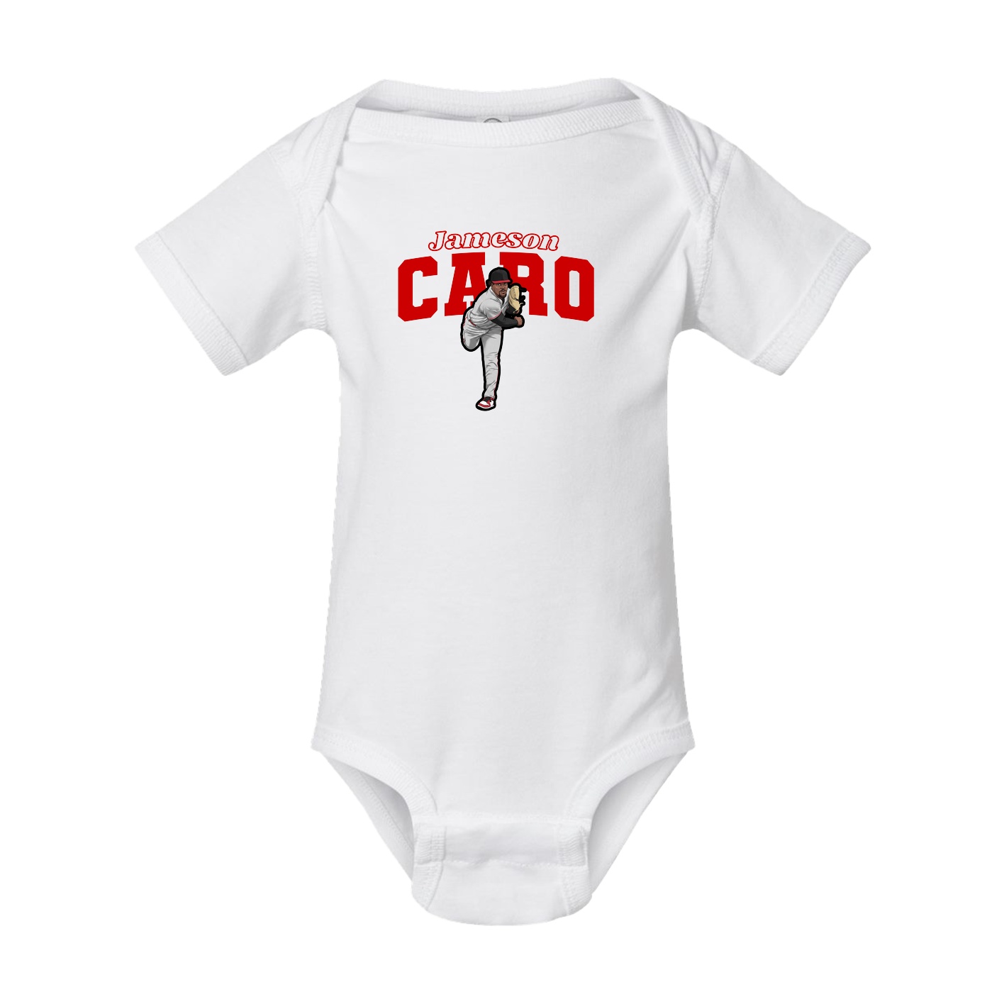 Baby Onesie — Name Arch in White