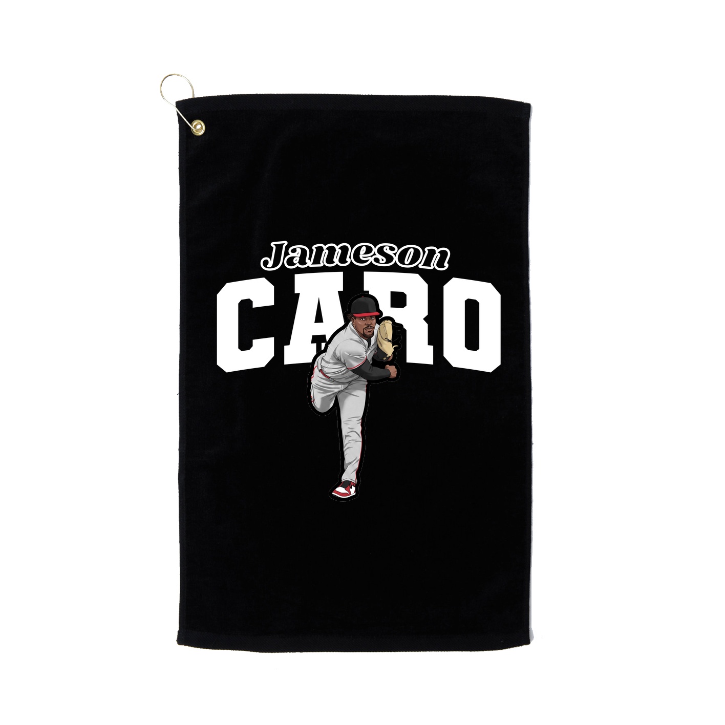 Golf Towel — Name Arch in Black